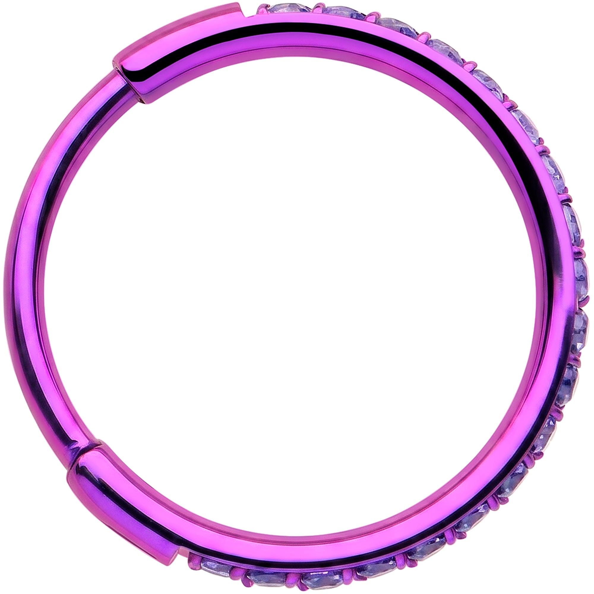 Purple titanium CZ nose hoop