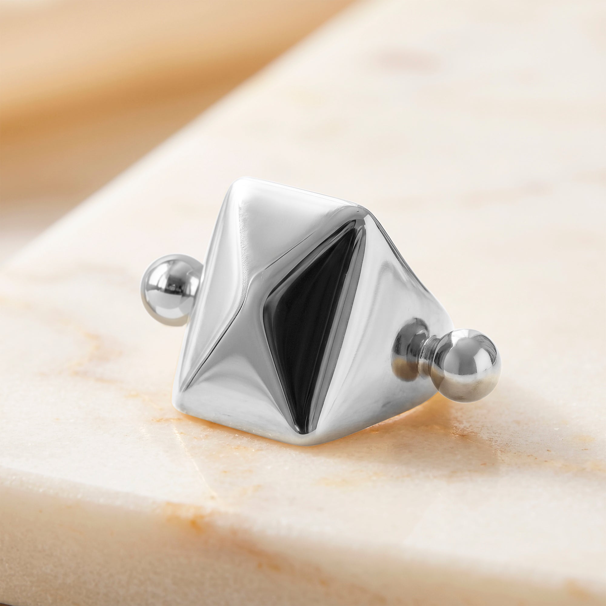 16G Geo Pyramid Helix Cartilage Cuff Barbell - 316G Surgical Steel Ear Cuff