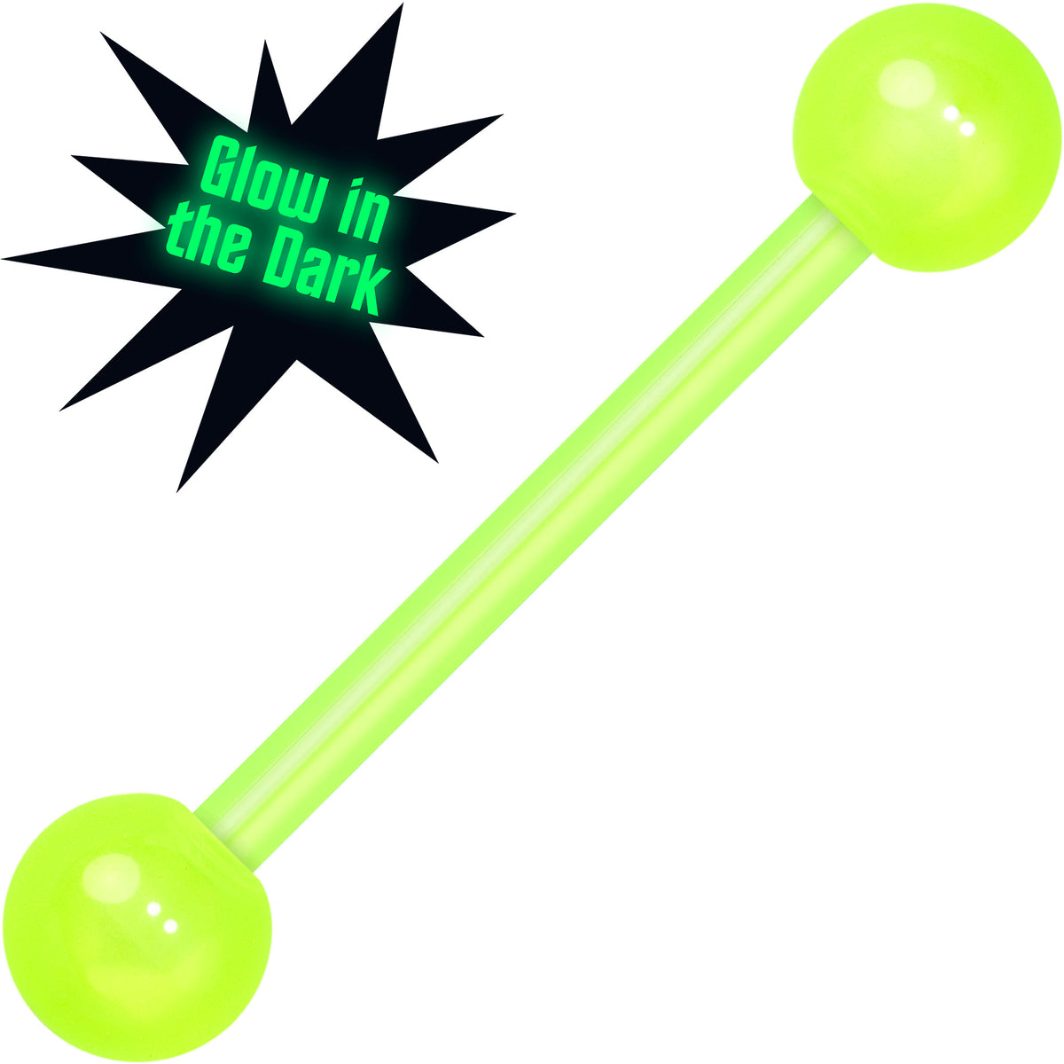 14G Glow in the Dark Acrylic Ball Bioflex Tongue Ring