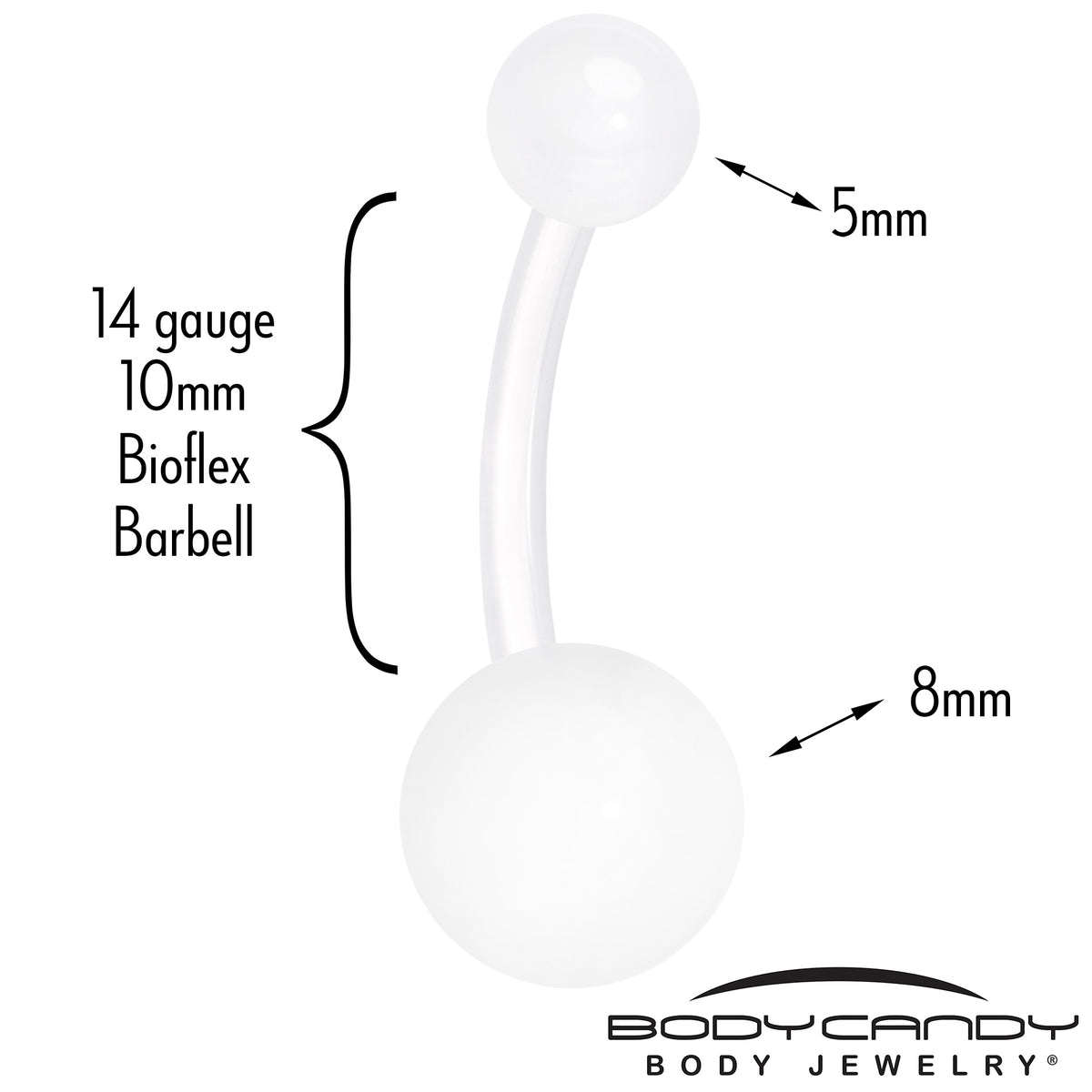 14G Glow in the Dark Acrylic Ball Bioflex Belly Ring