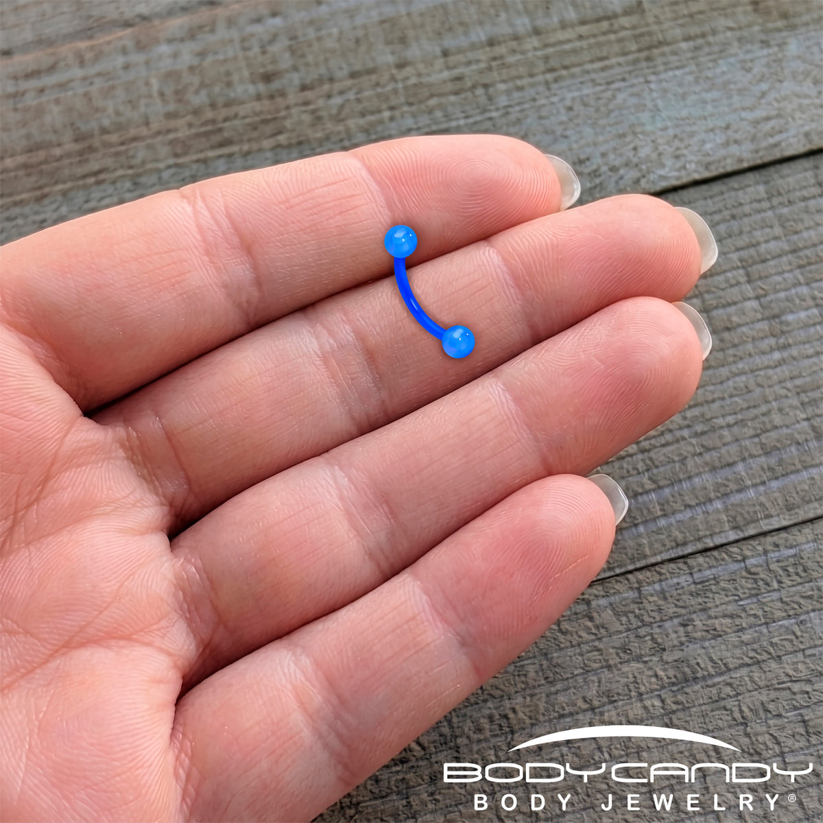 16G 5/16 Acrylic Ball Bioflex Blue Flexible Eyebrow Ring