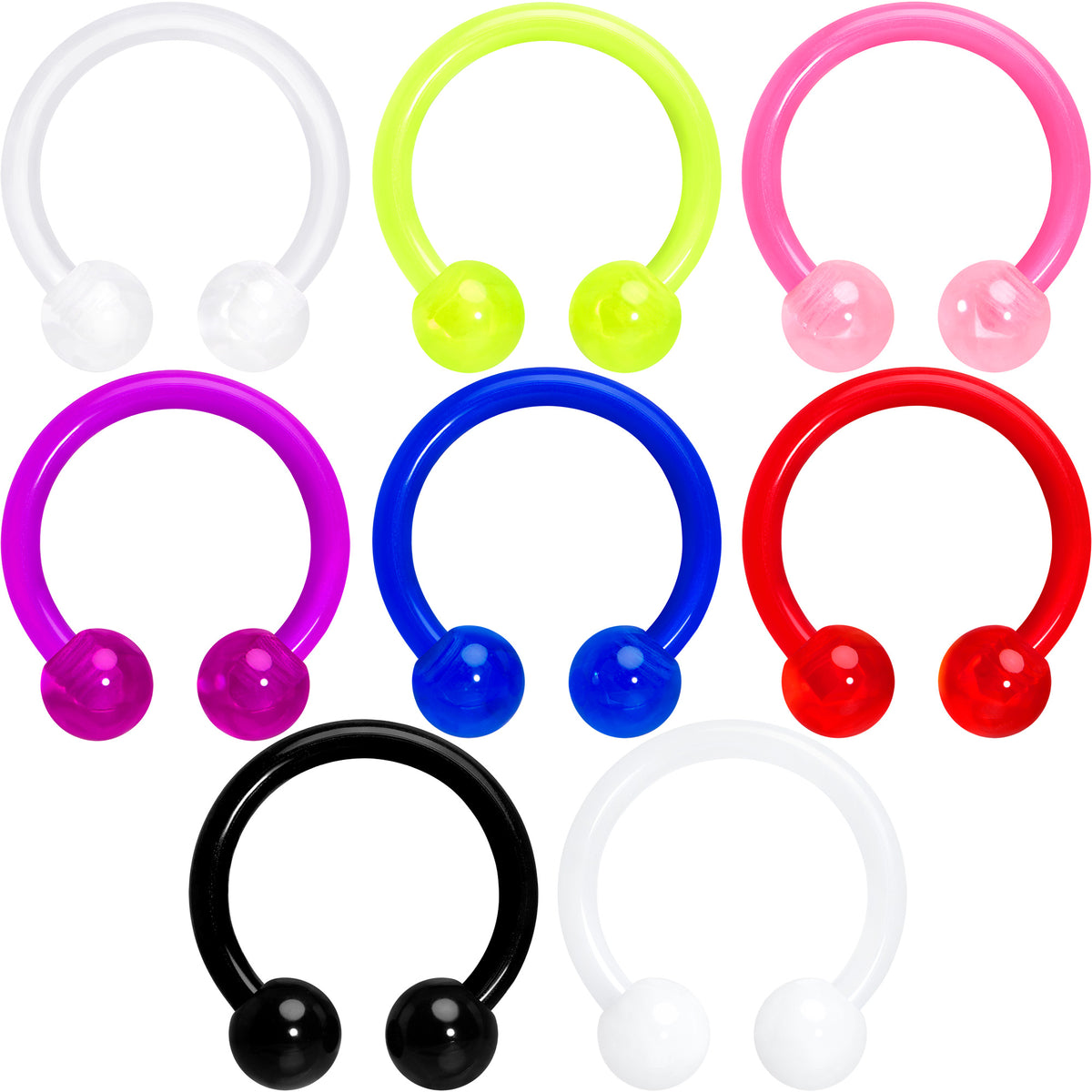 16G Acrylic Ball Bioflex Flexible Horseshoe Ring