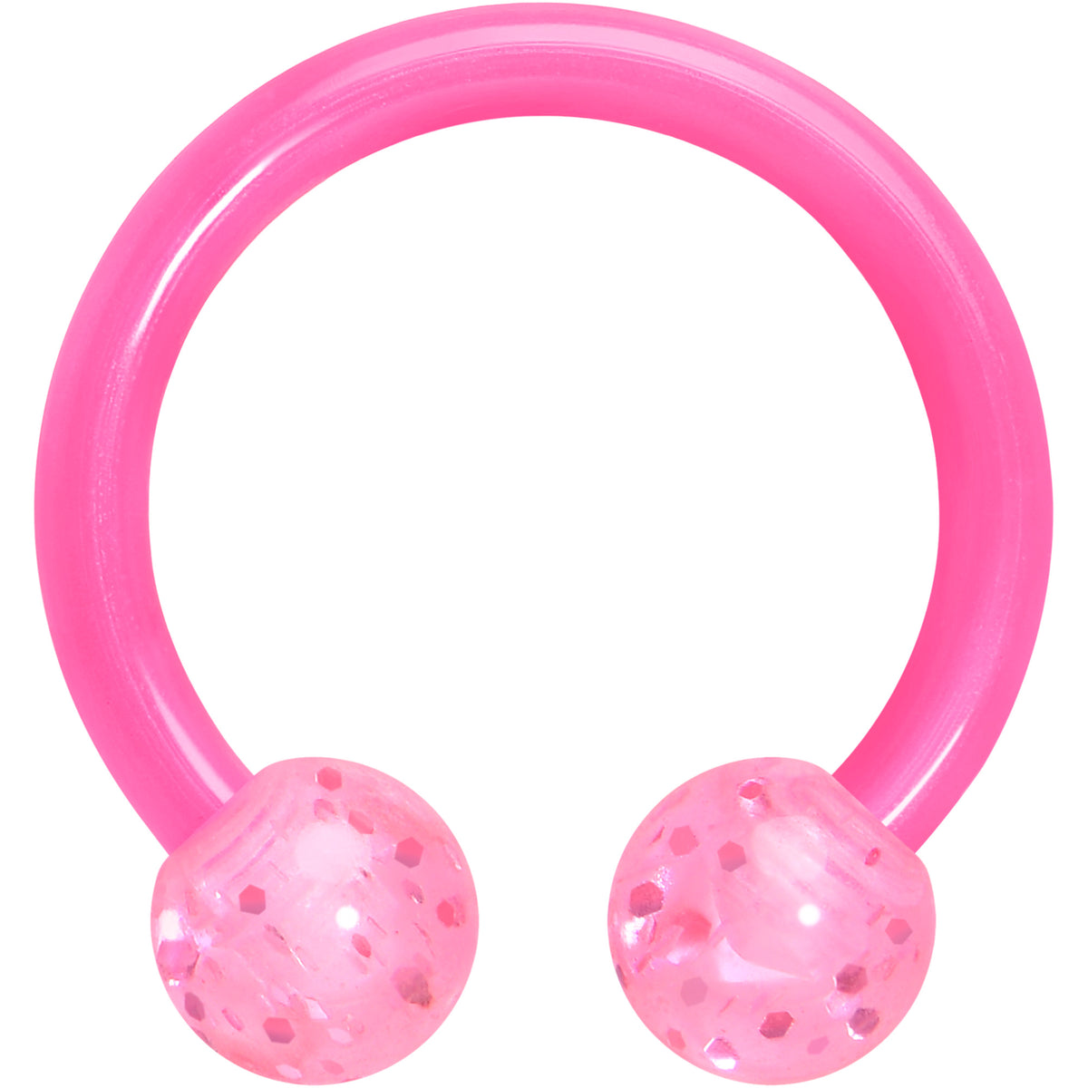 16G Glitter Acrylic Ball BioFlex Flexible Horseshoe Ring