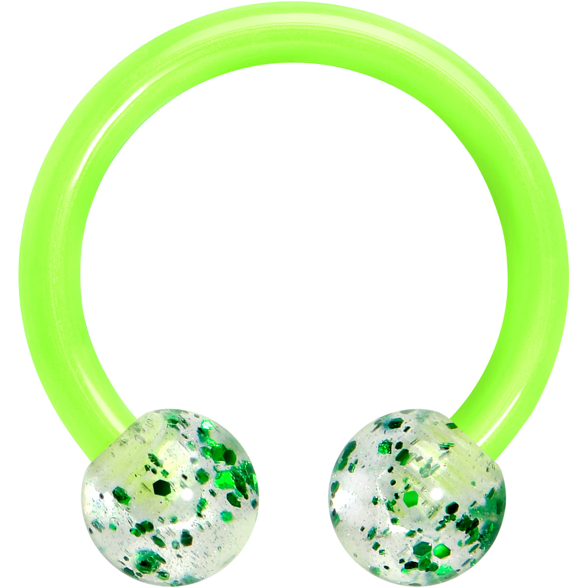 16G Glitter Acrylic Ball BioFlex Flexible Horseshoe Ring