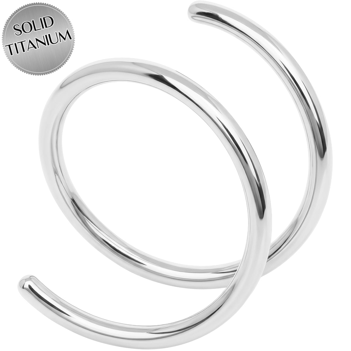 Double Hoop Nose Implant Grade Titanium Spiral Nose Ring