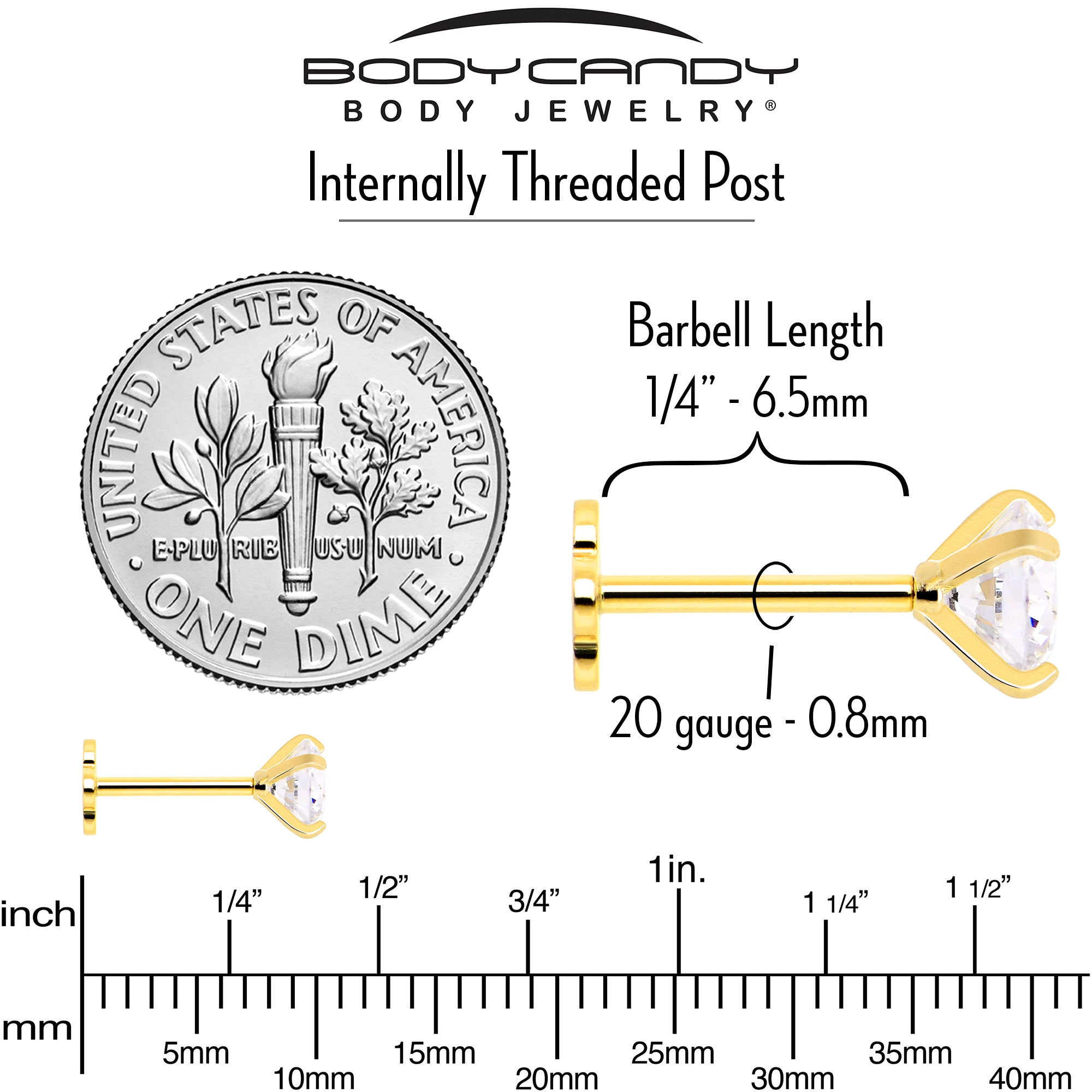 Floral 4mm CZ flatback earring in 14k yellow gold
