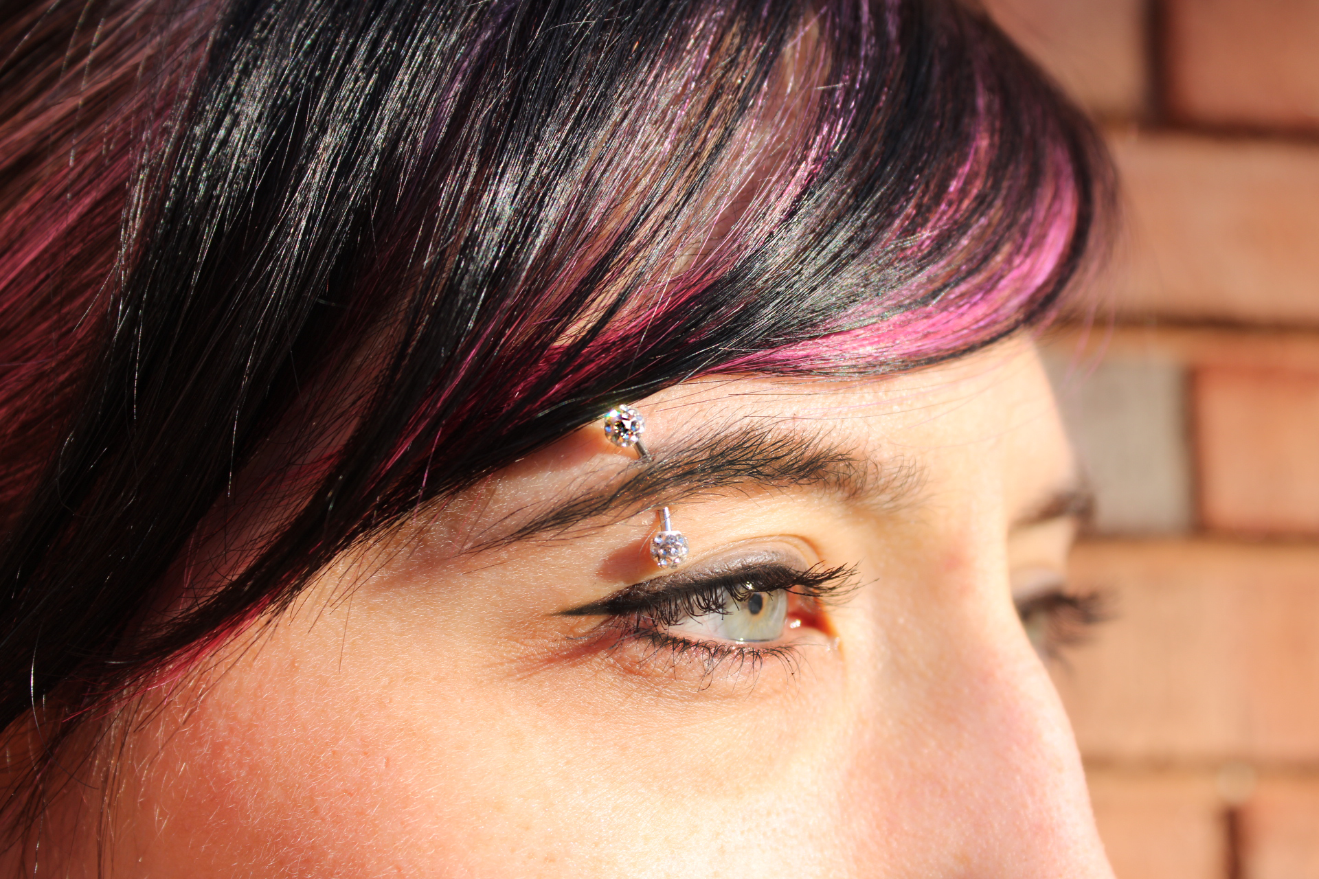 Crystal Clear Ferido Ball Eyebrow Ring Created with Crystals