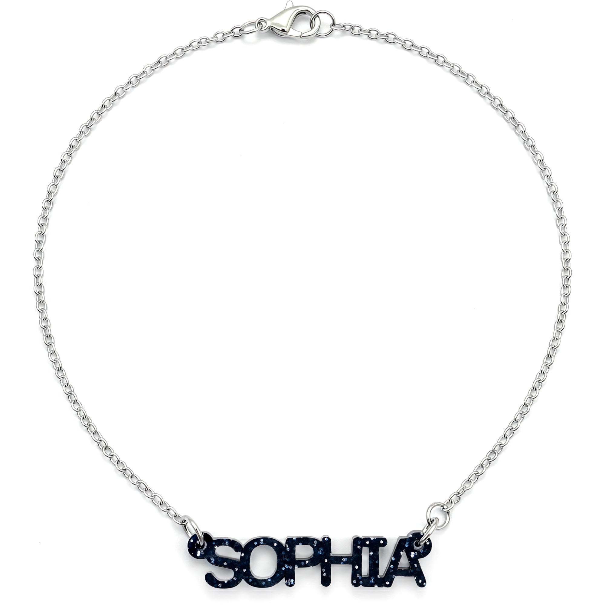 Personalized Acrylic Custom Name Necklace - Hypoallergenic Stainless Steel Chain