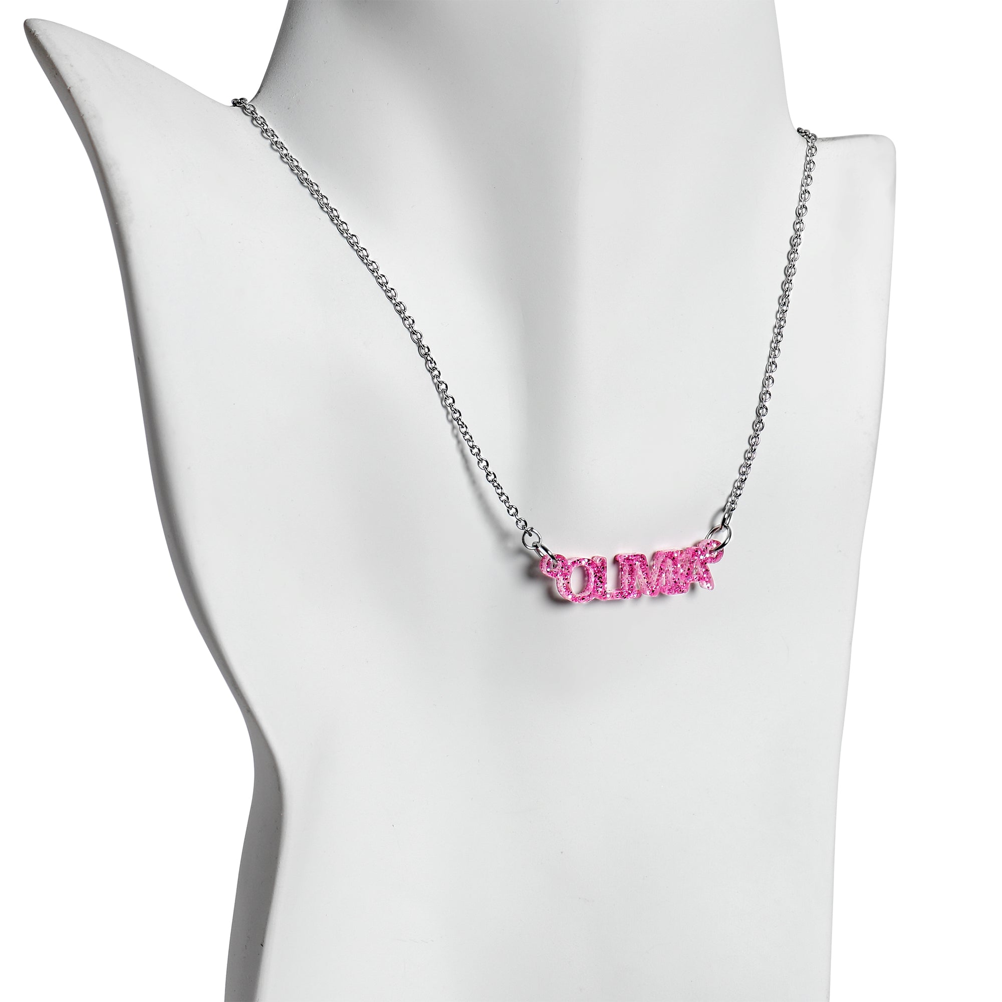 Personalized Acrylic Custom Name Necklace - Hypoallergenic Stainless Steel Chain