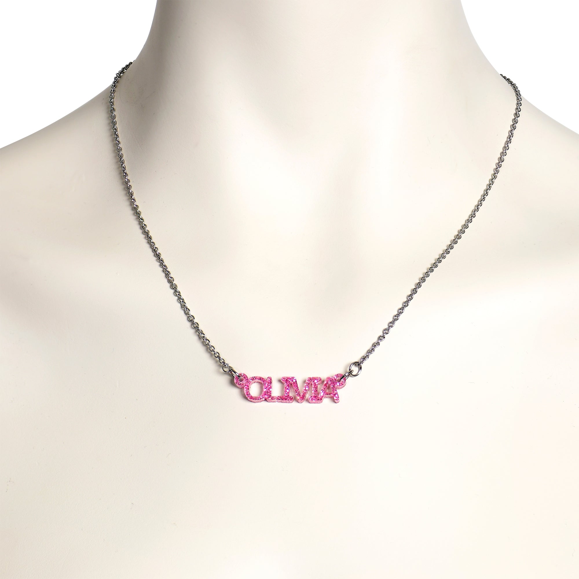 Personalized Acrylic Custom Name Necklace - Hypoallergenic Stainless Steel Chain
