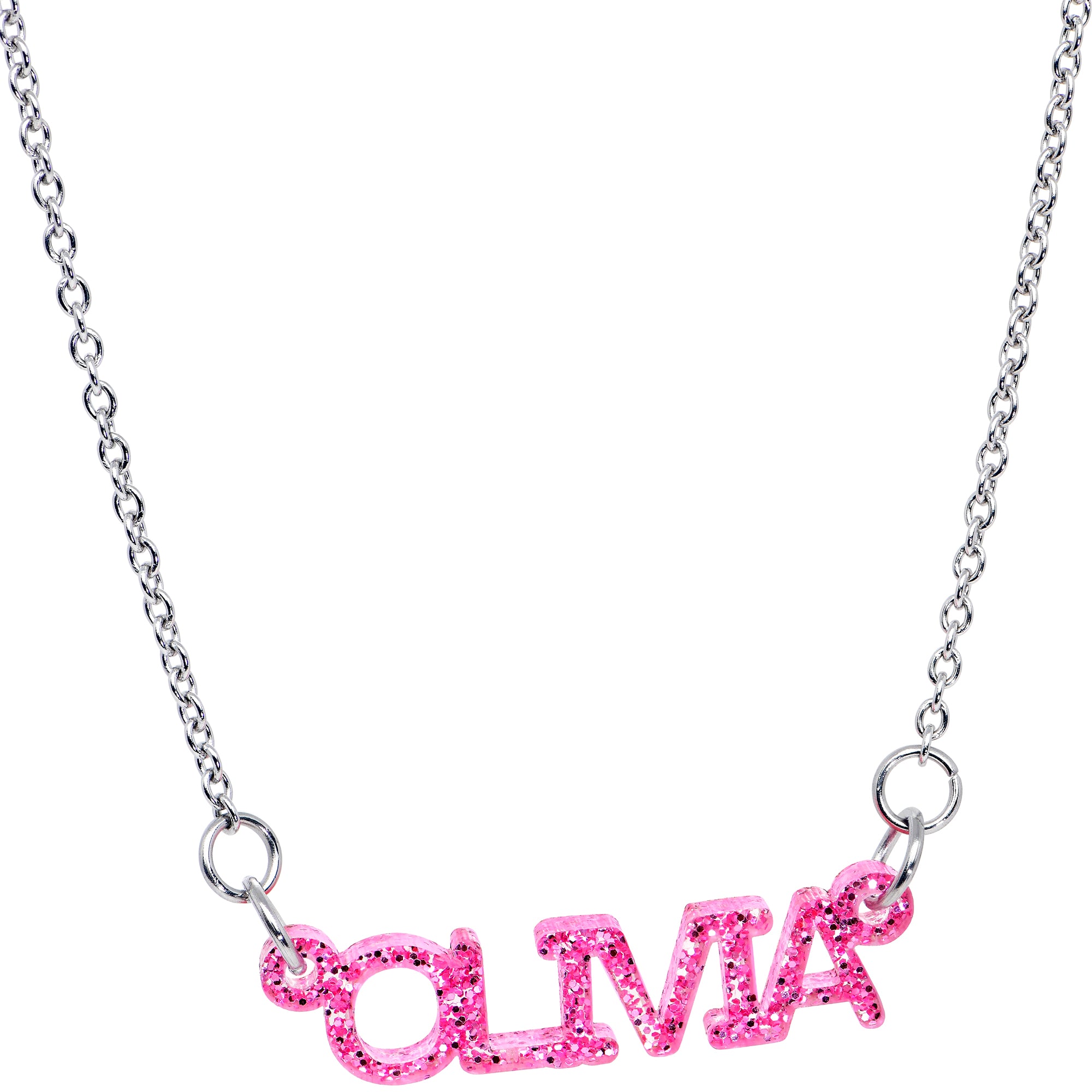 Personalized Acrylic Custom Name Necklace - Hypoallergenic Stainless Steel Chain