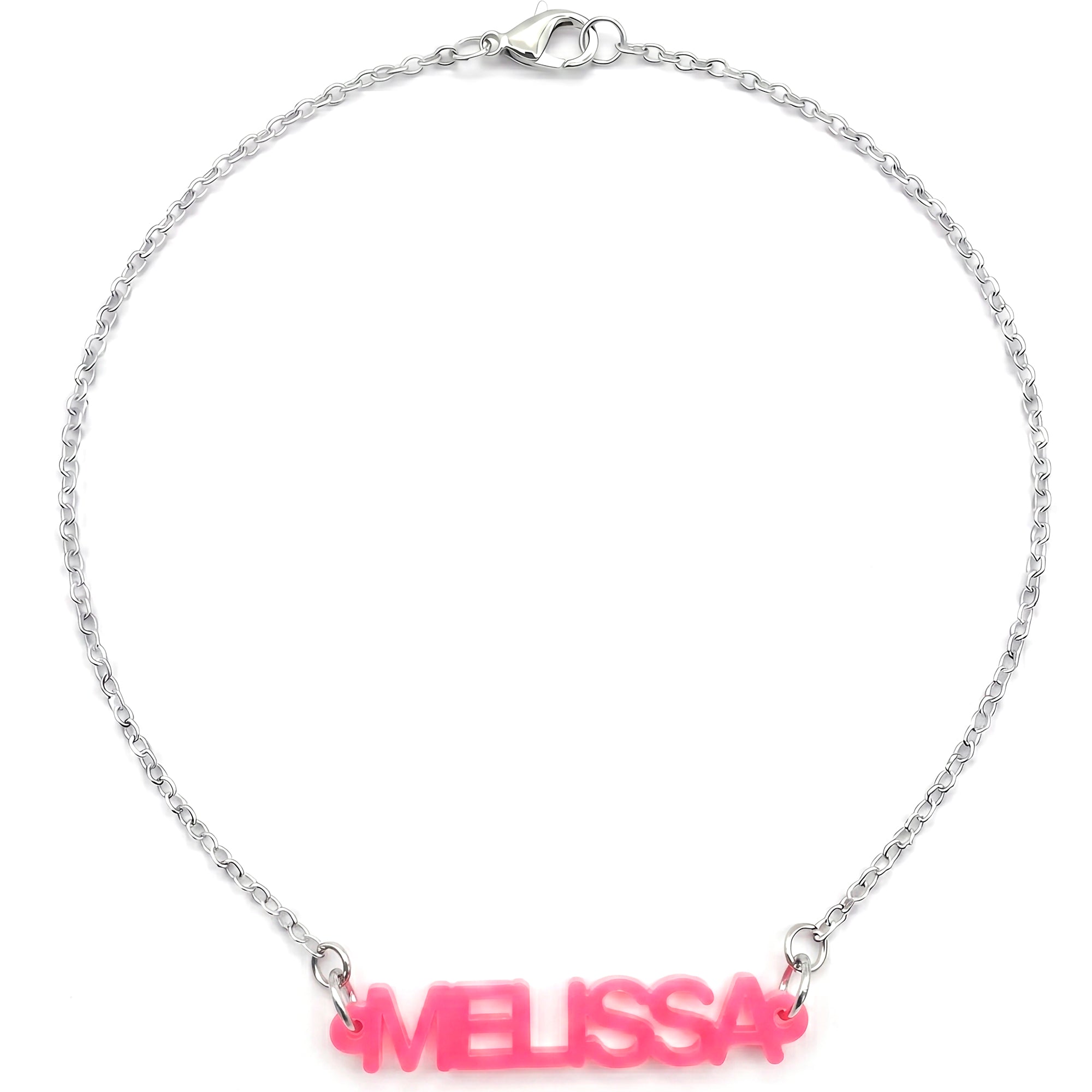 Personalized Acrylic Custom Name Necklace - Hypoallergenic Stainless Steel Chain