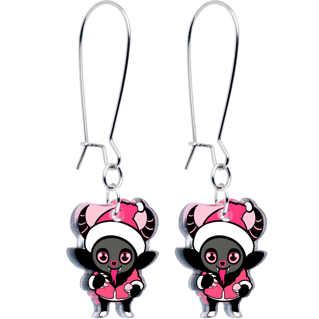 Holiday Krampus dangle Christmas kidney wire earrings