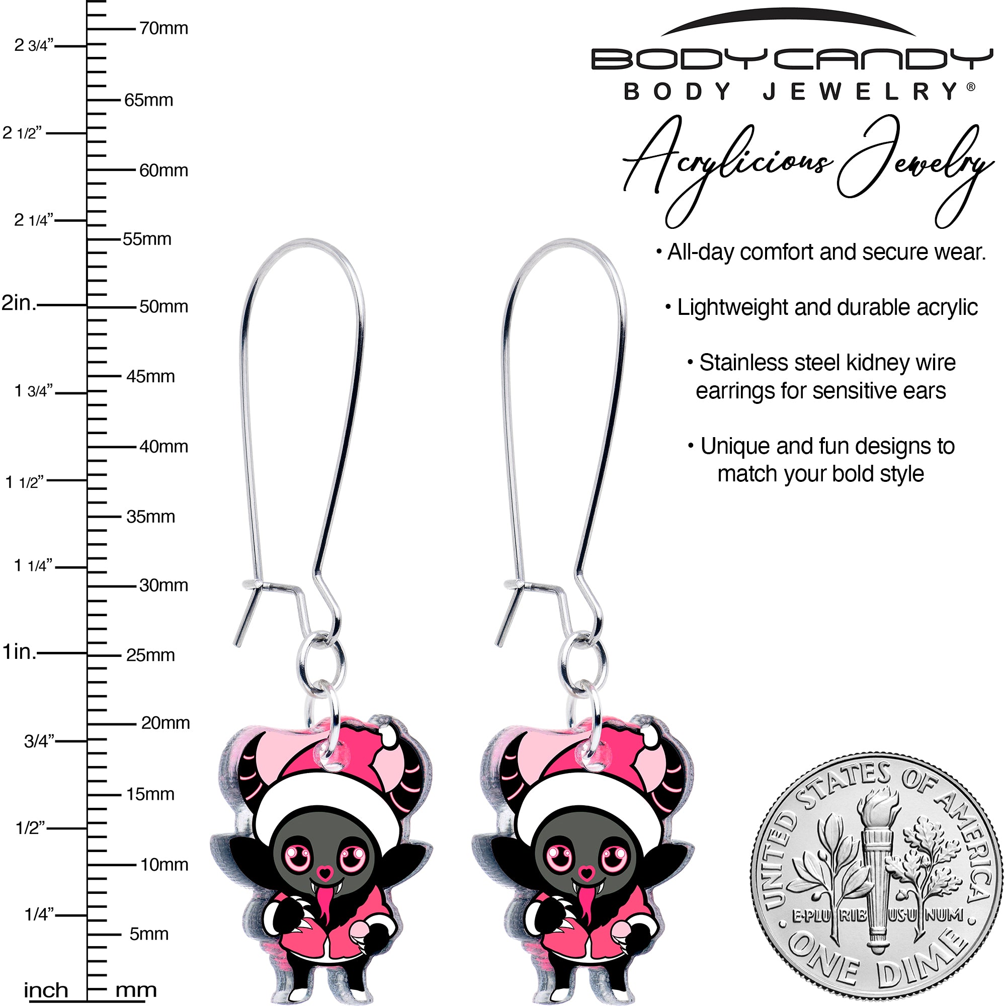 Krampus Christmas holiday dangle earrings