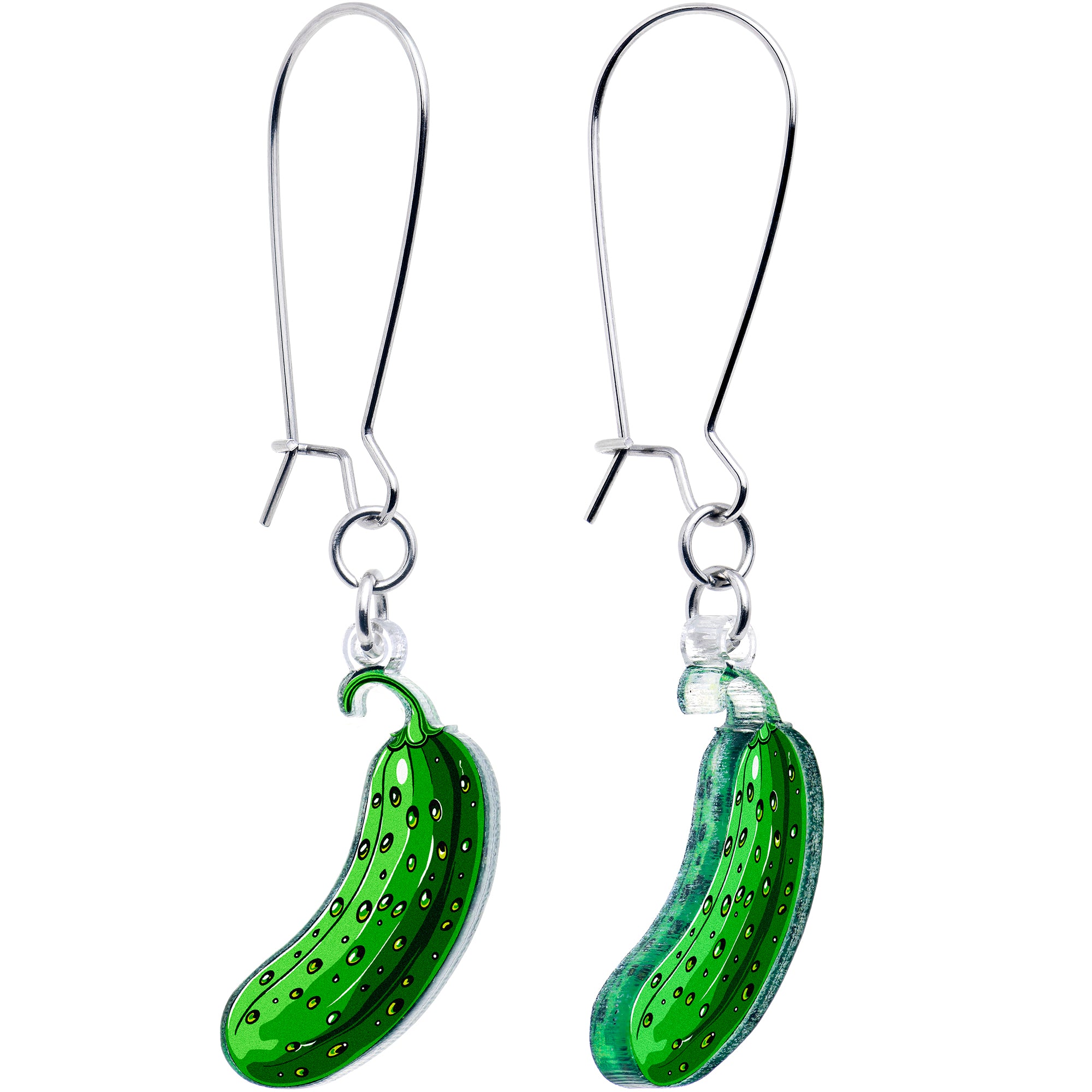 Funky Green Pickle Earrings Acrylicious Onyx O