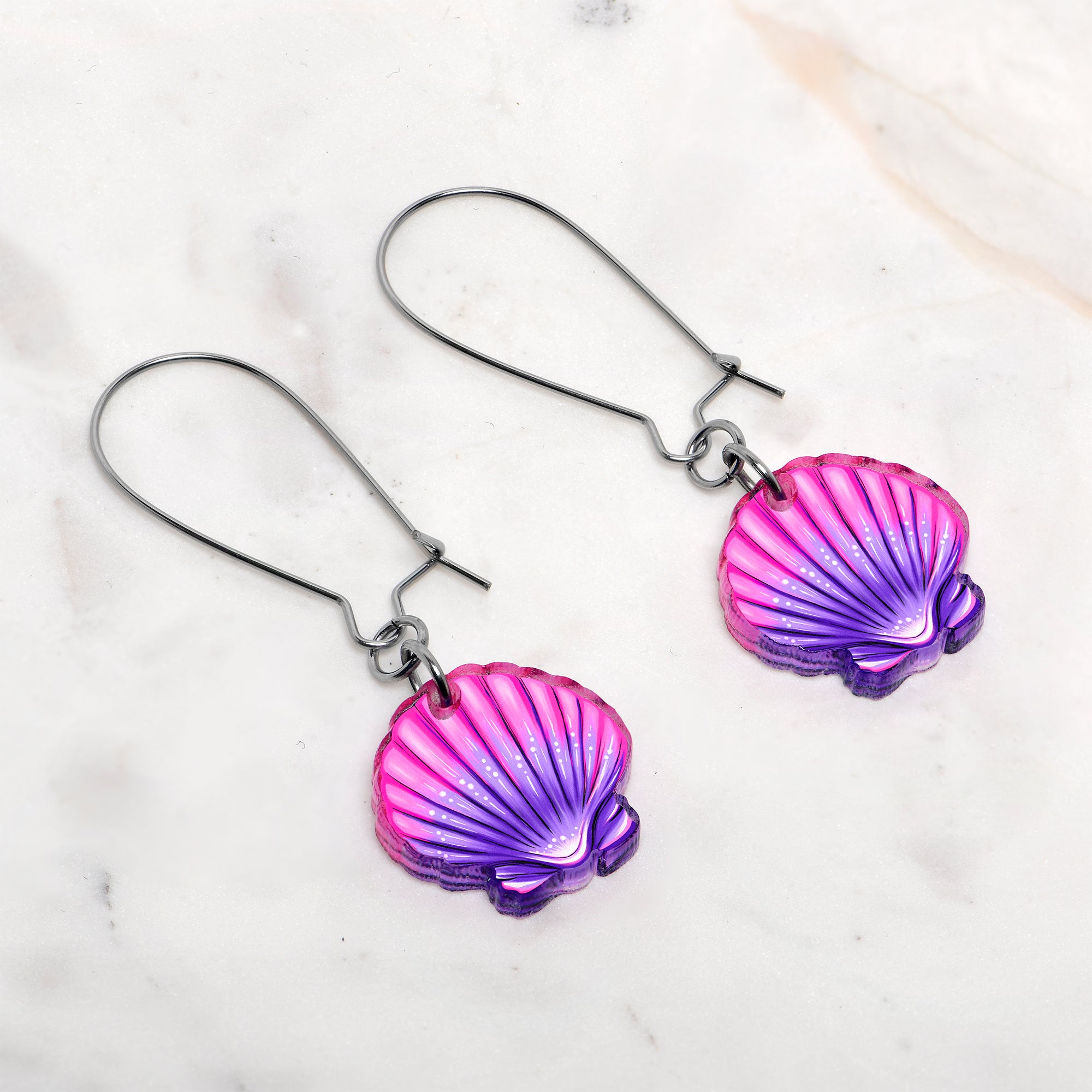 Seashell Dangle Earrings — Designed by Onyx O
