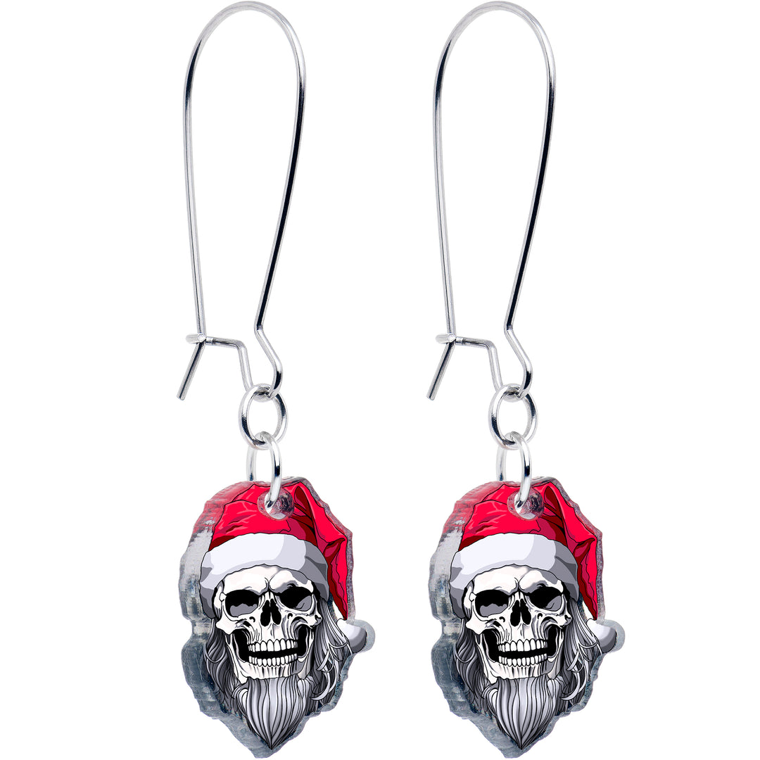 Skeleton Santa Claus dangle Christmas kidney wire earrings