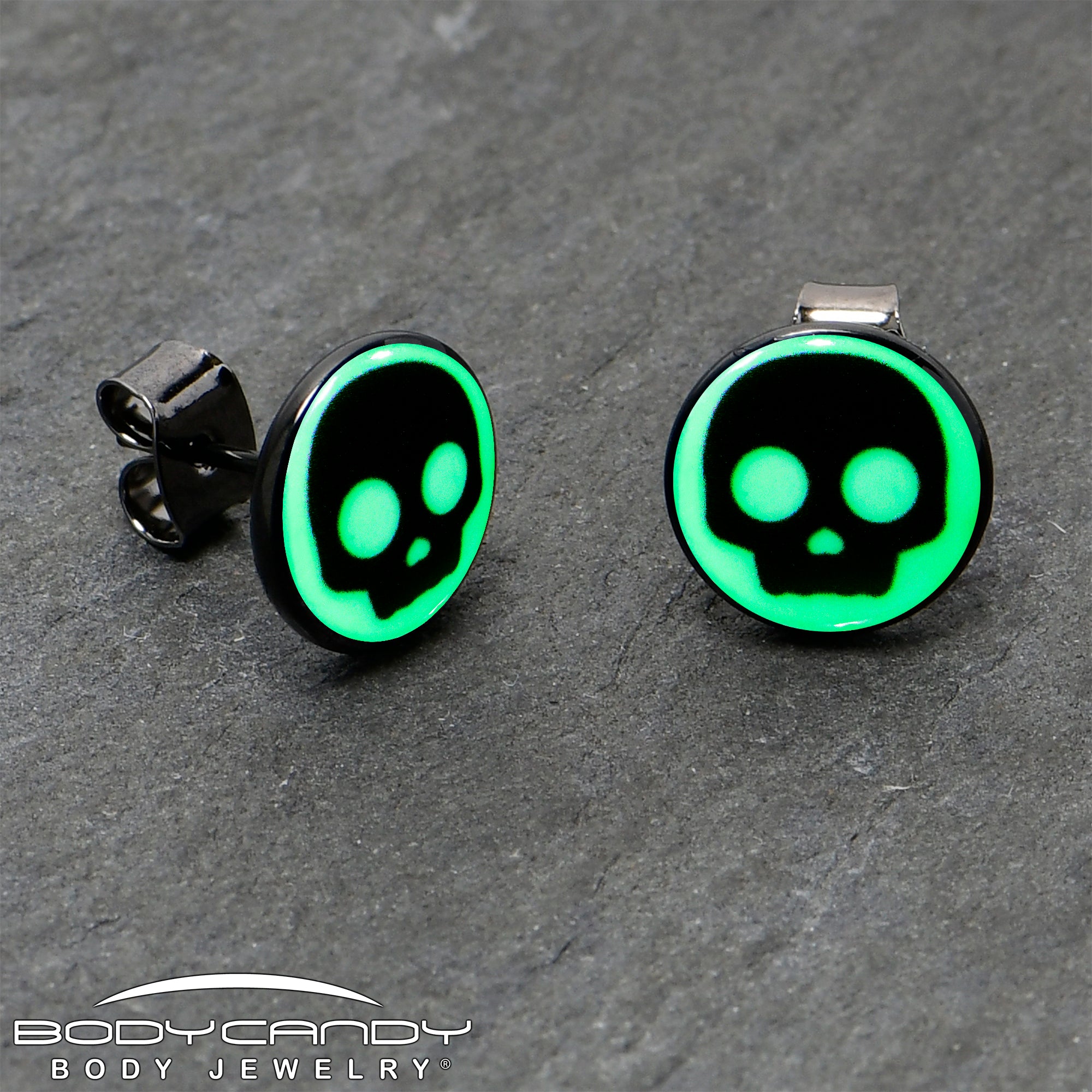 Simple Skull Glow in the Dark Stud Earrings