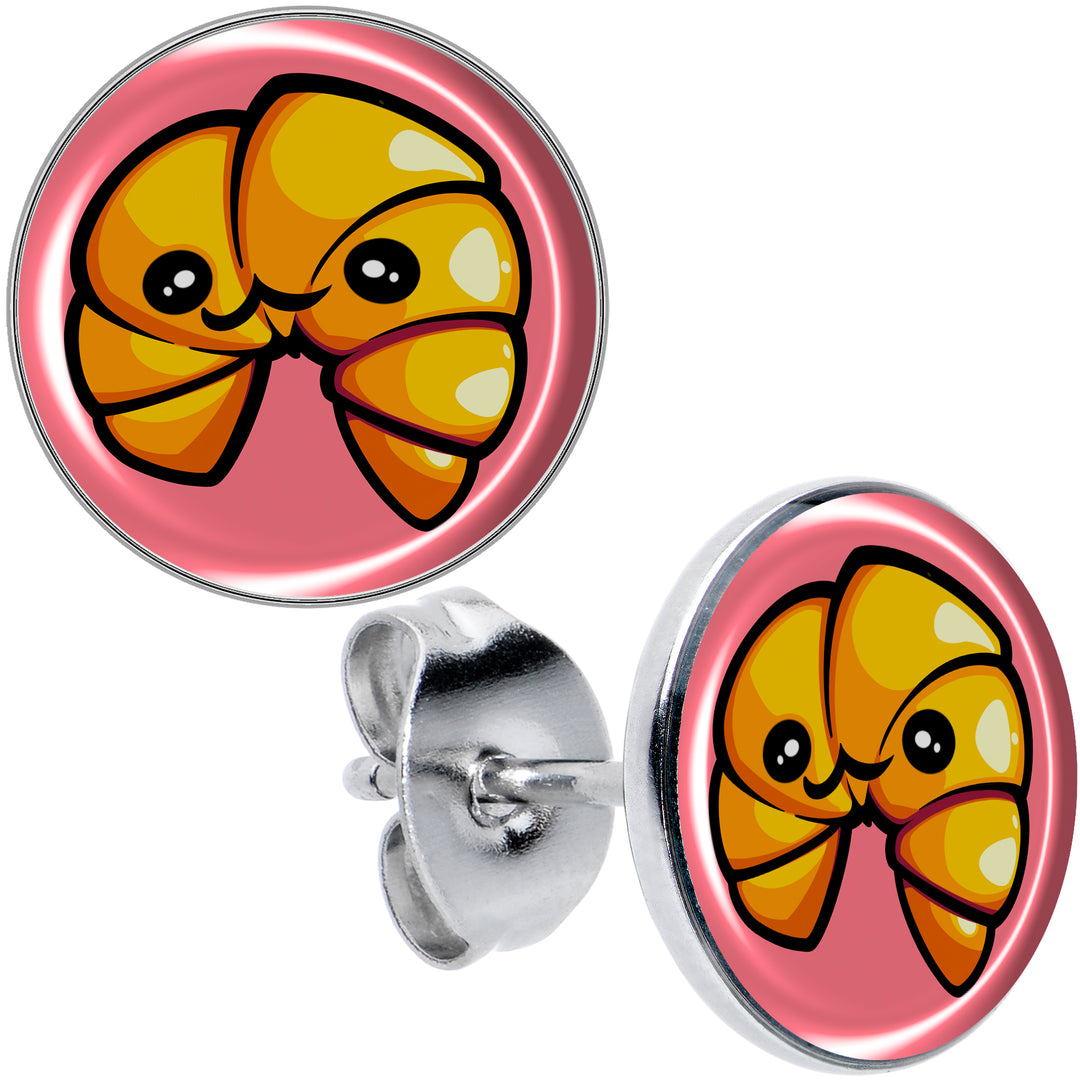 Quaso Croissant Stud Earrings in Gold