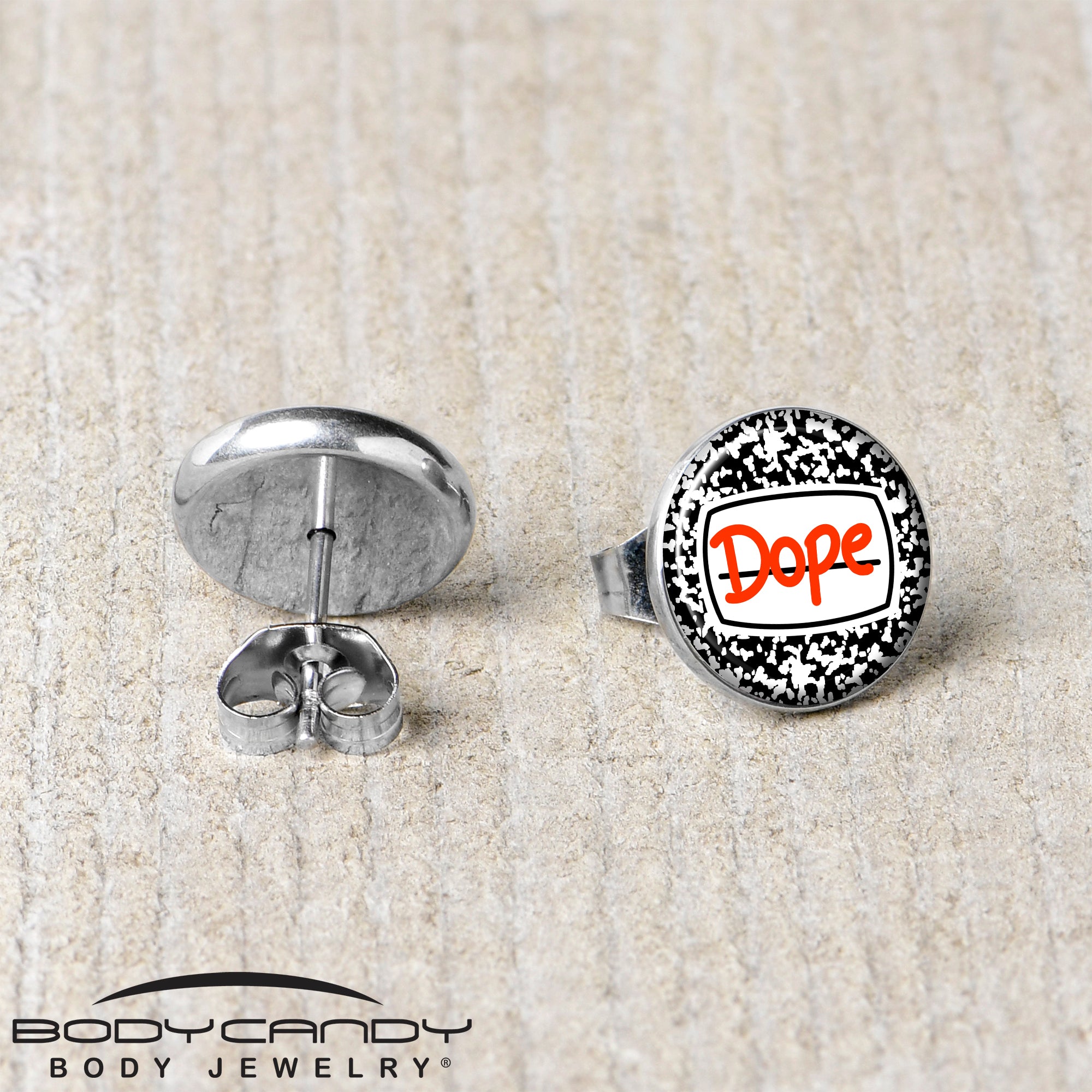 Dope Composition Notebook  Stainless Steel Stud Earrings stainless steel hypoallergenic