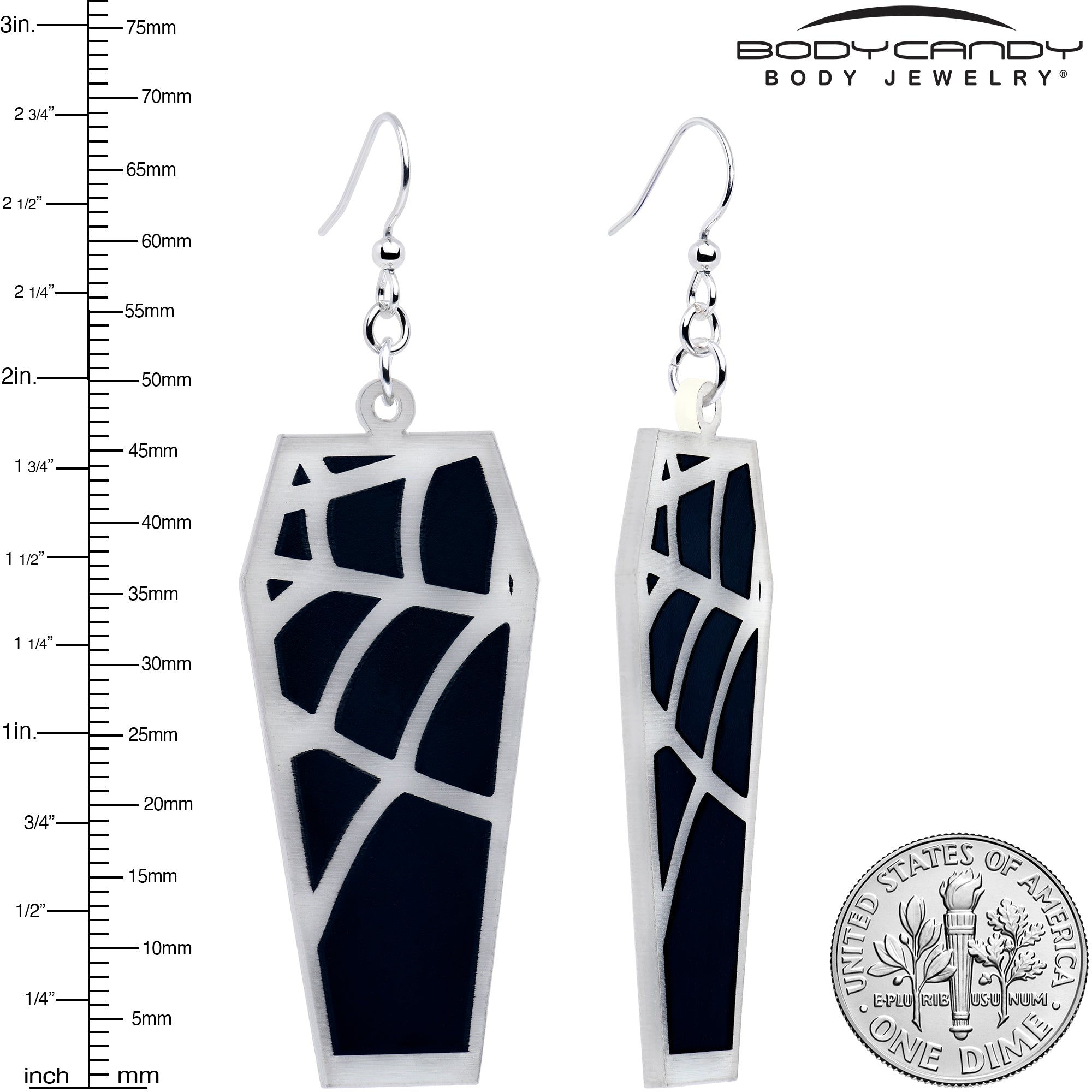 Glow in the Dark Dangle Earrings Spider Web