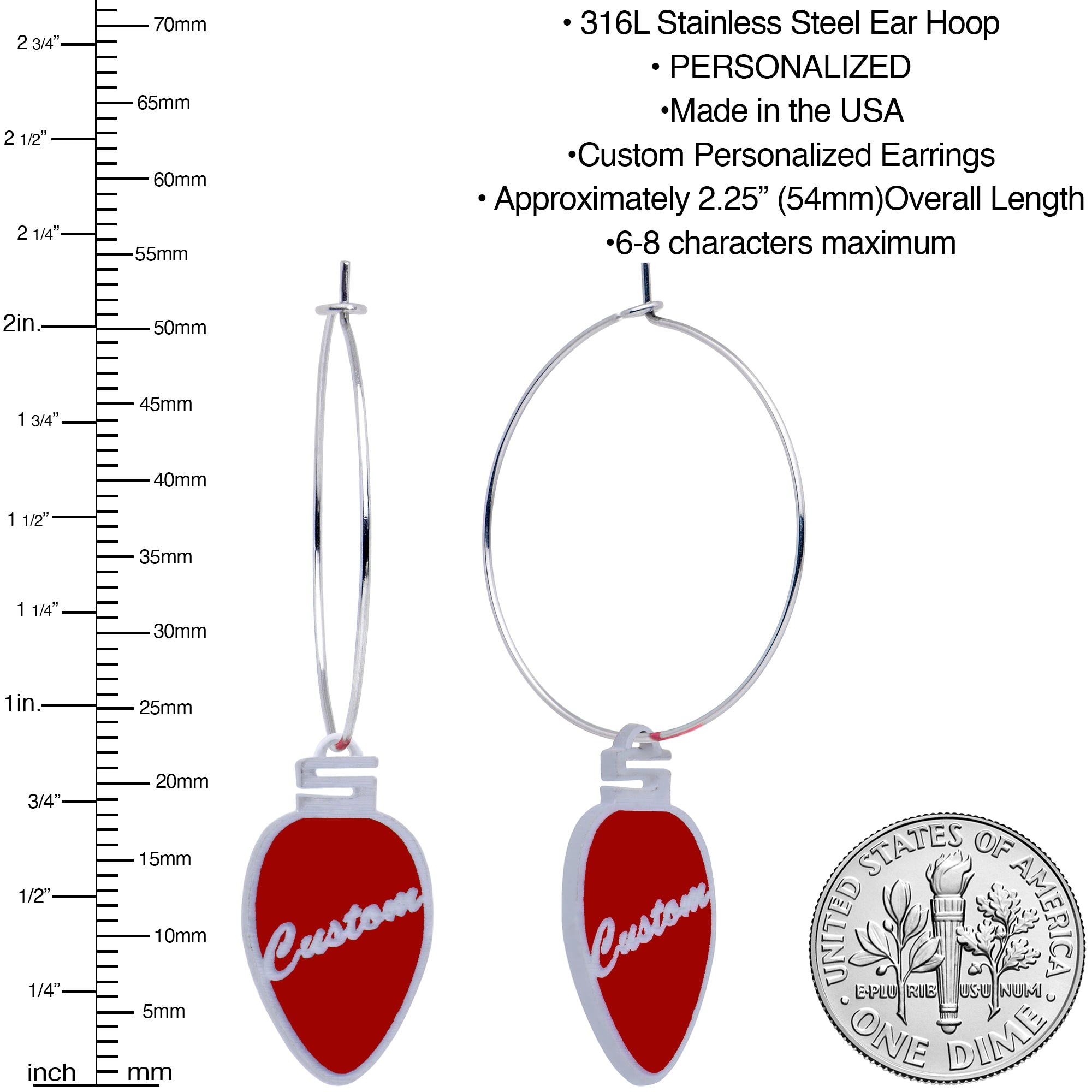 Red holiday ornament earrings for Christmas