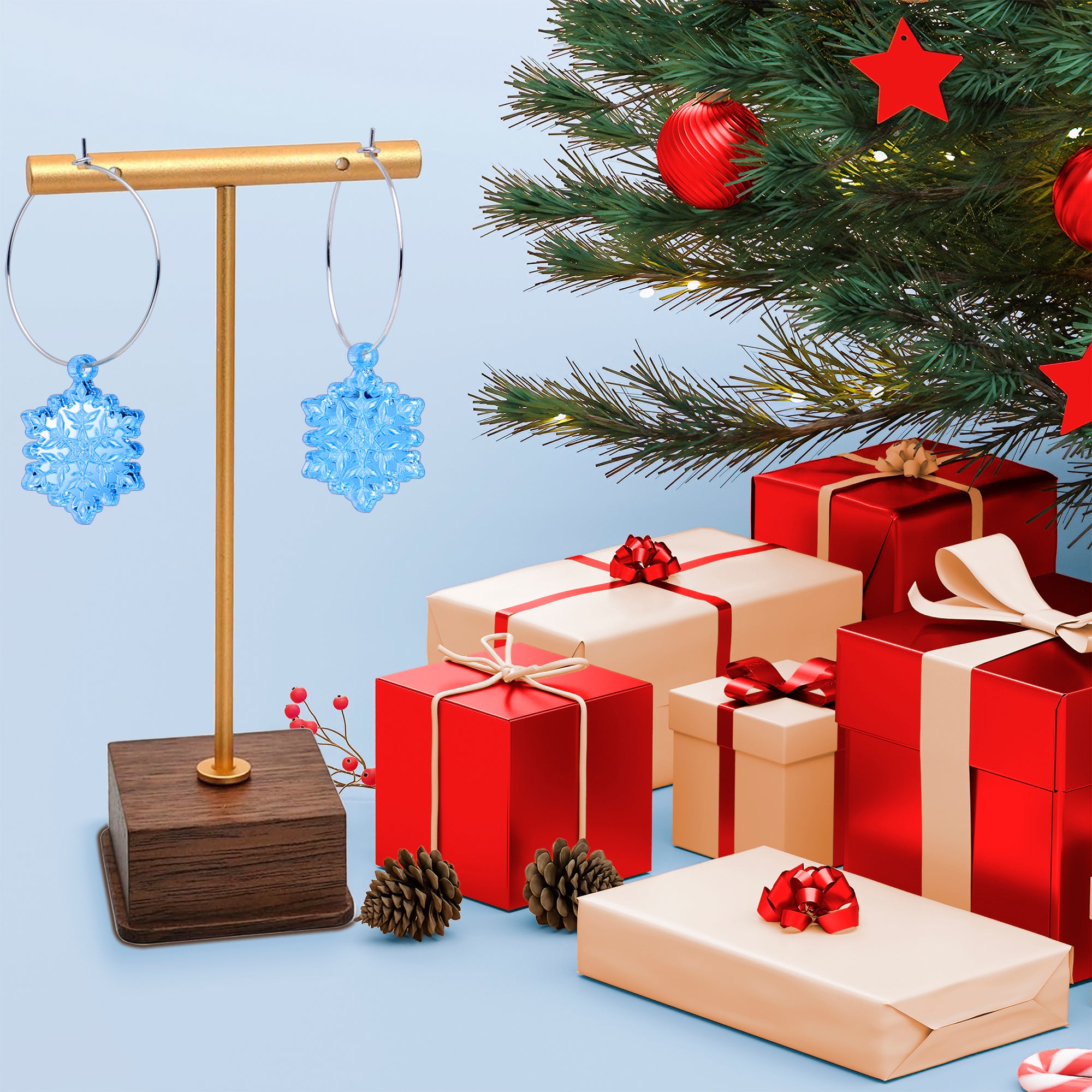 Snowflake earrings for winter style