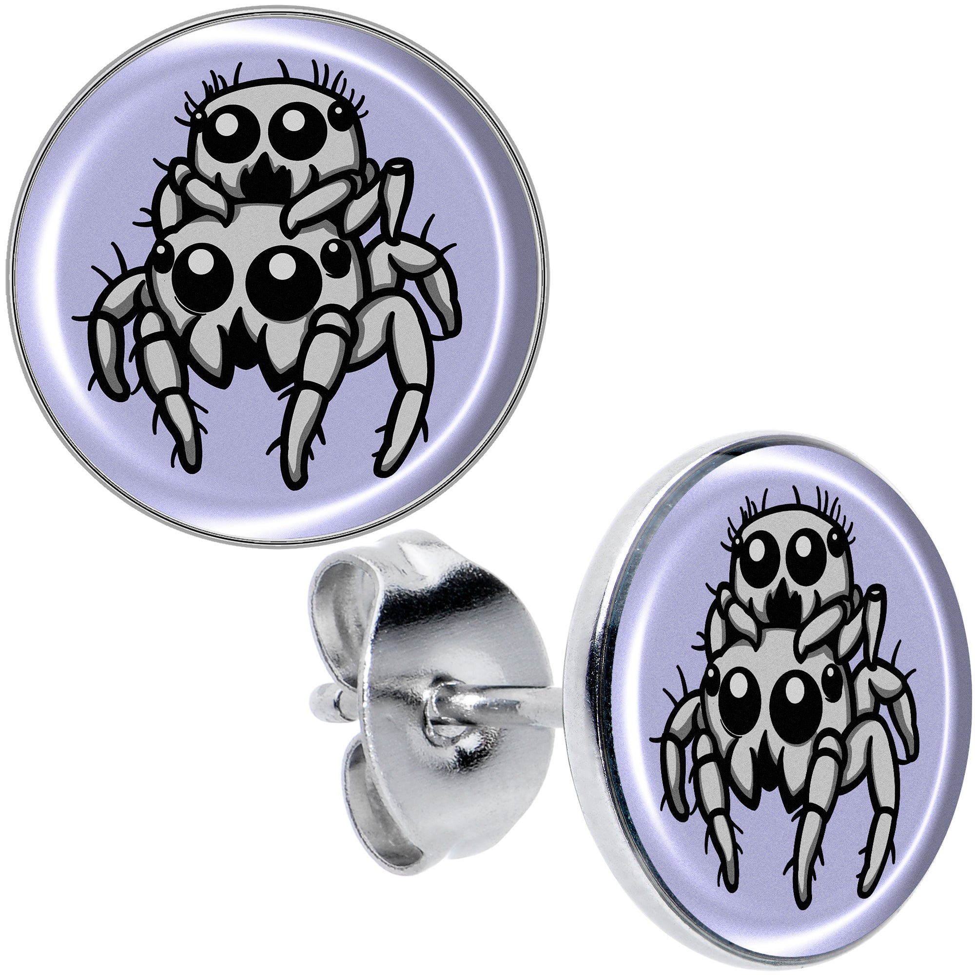 Leaping Leapfrog Spider Stud Earrings