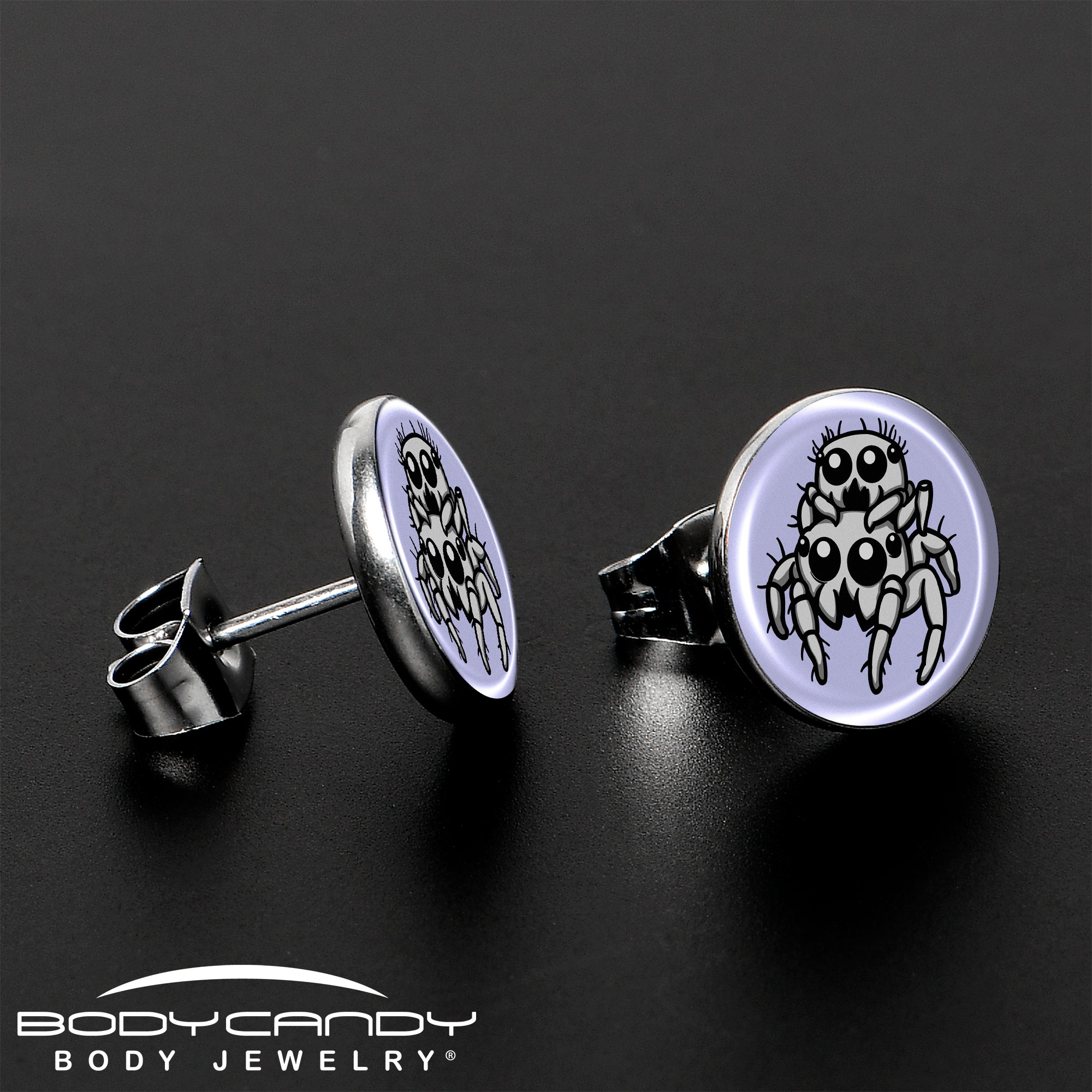 Fun Spider Leapfrog Stud Earrings