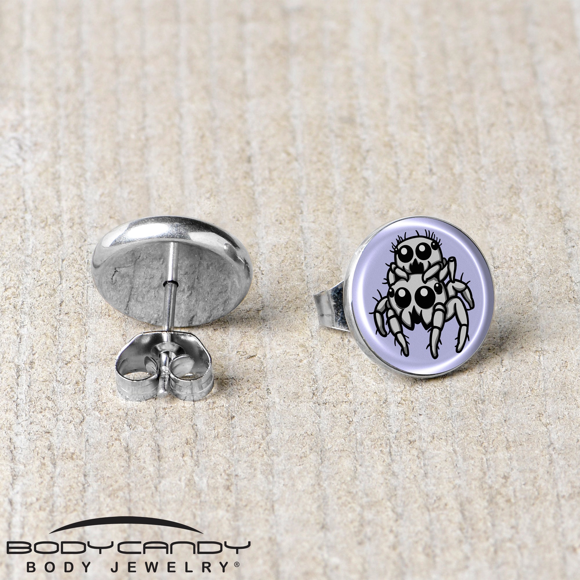 Playful Spider Leapfrog Stud Earrings