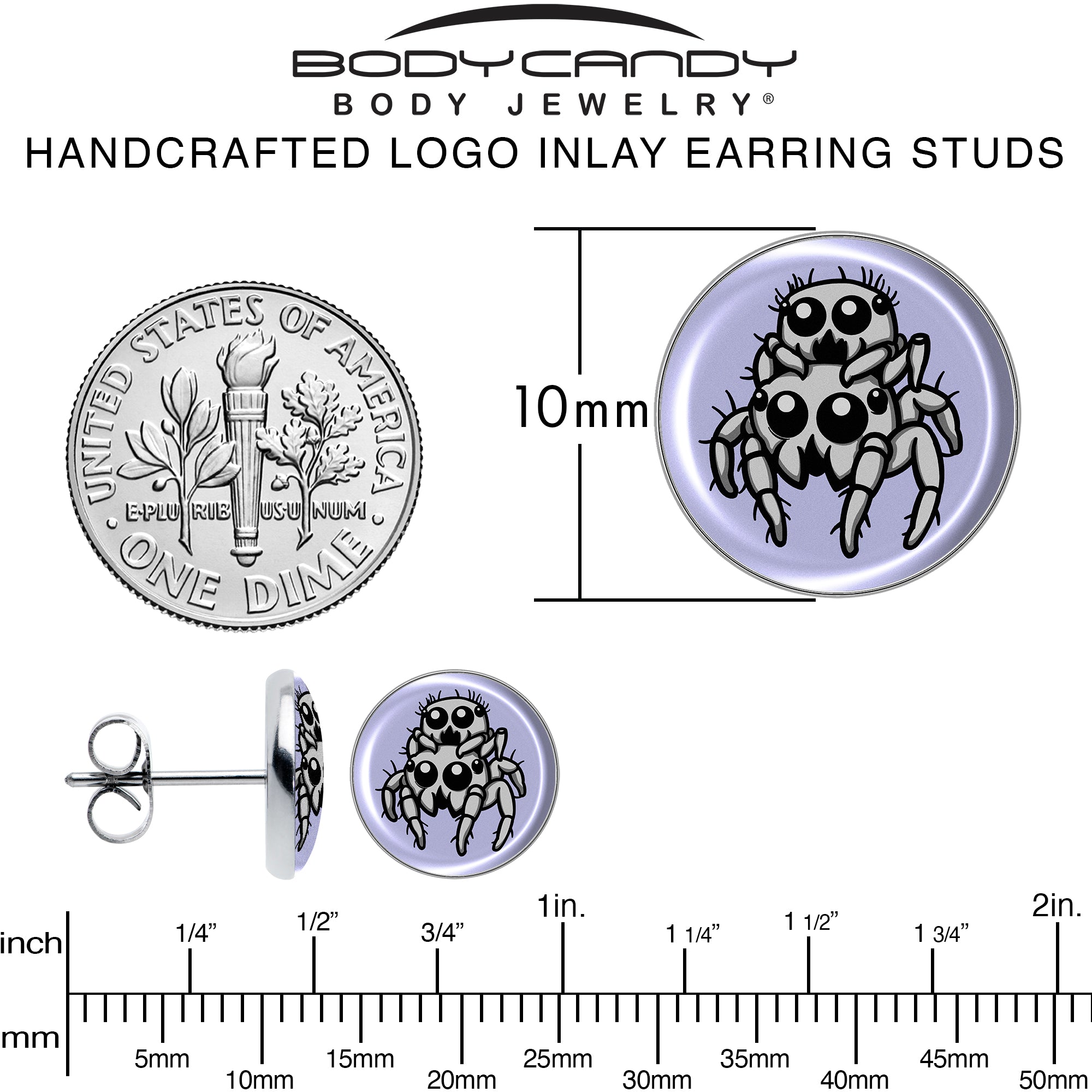 Unique Spider Leapfrog Stud Earrings