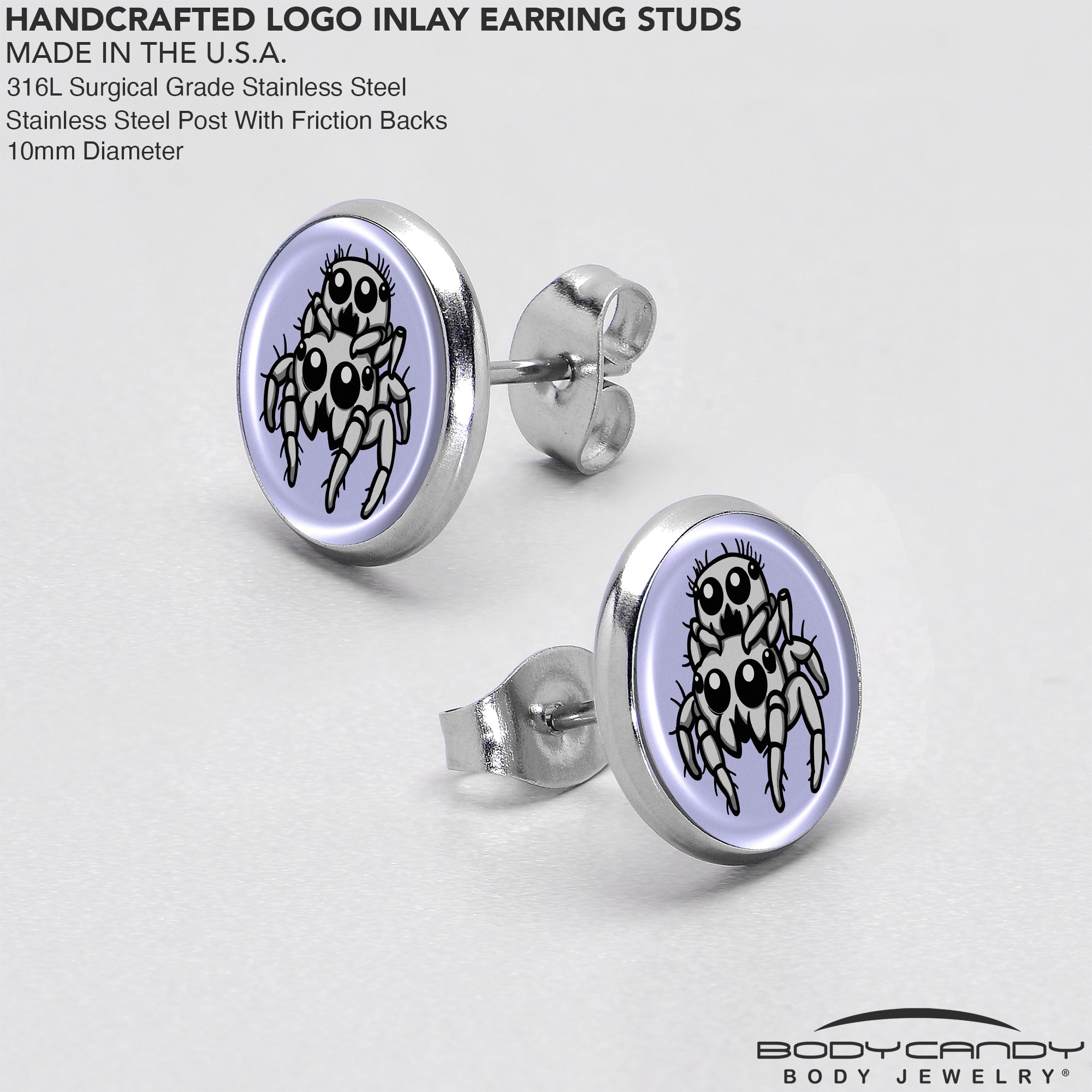 Leaping Spider Stud Earrings