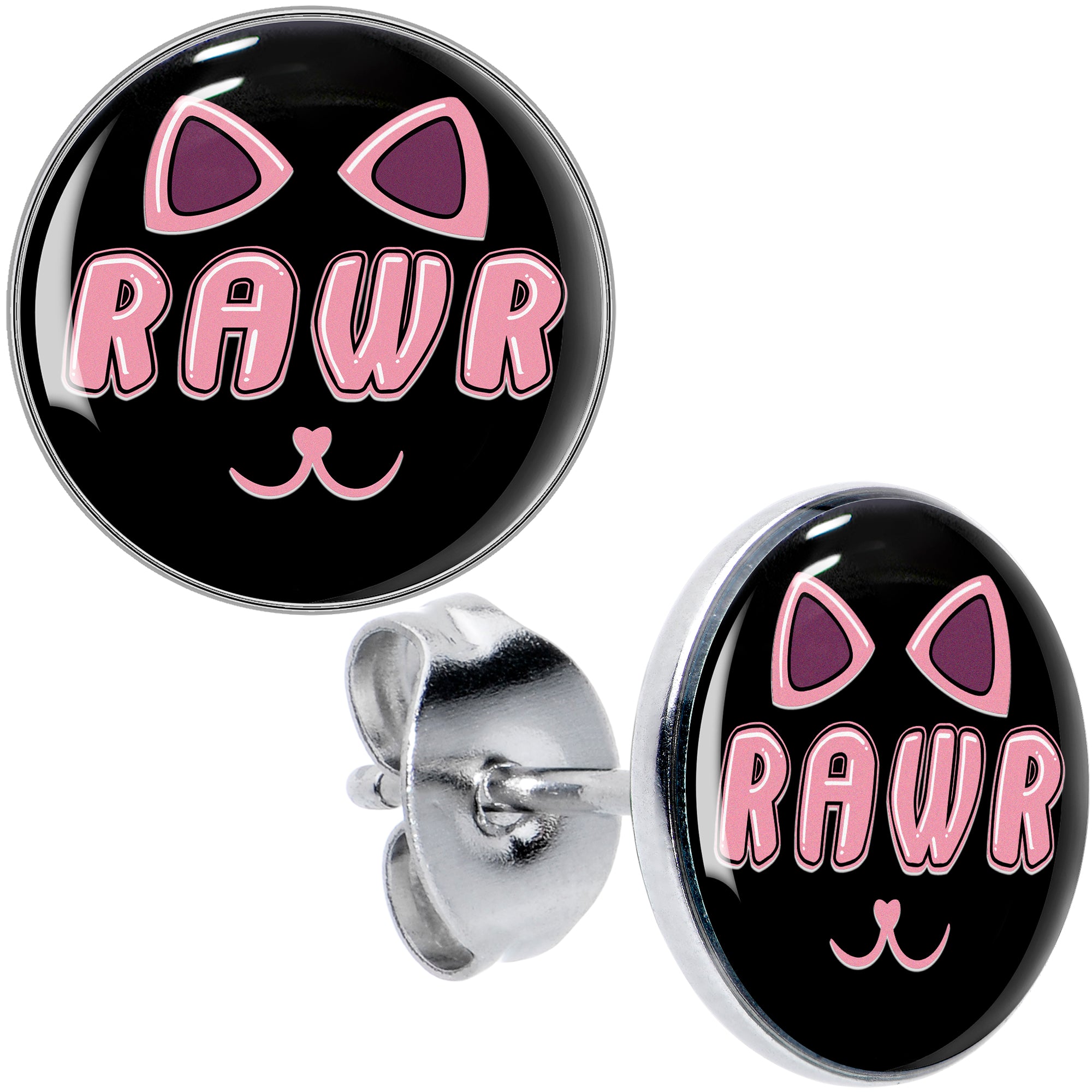 RAWR Kitty Cat Stud Earrings