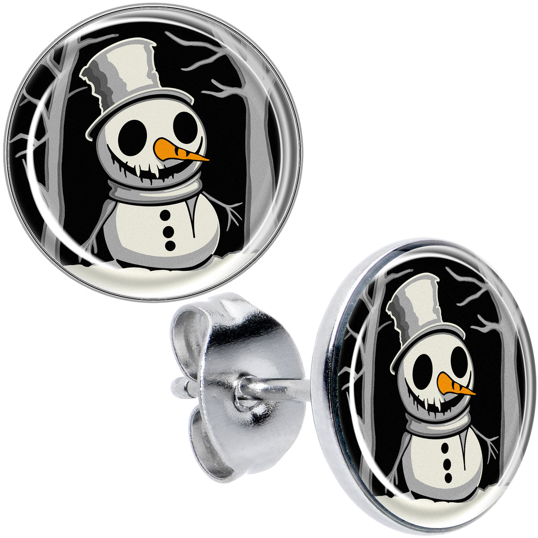Christmas Holiday Spooky Snowman Earrings
