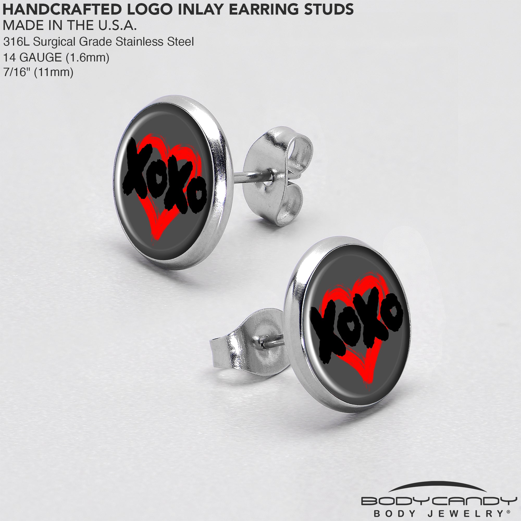 XOXO Heart Stud Earrings
