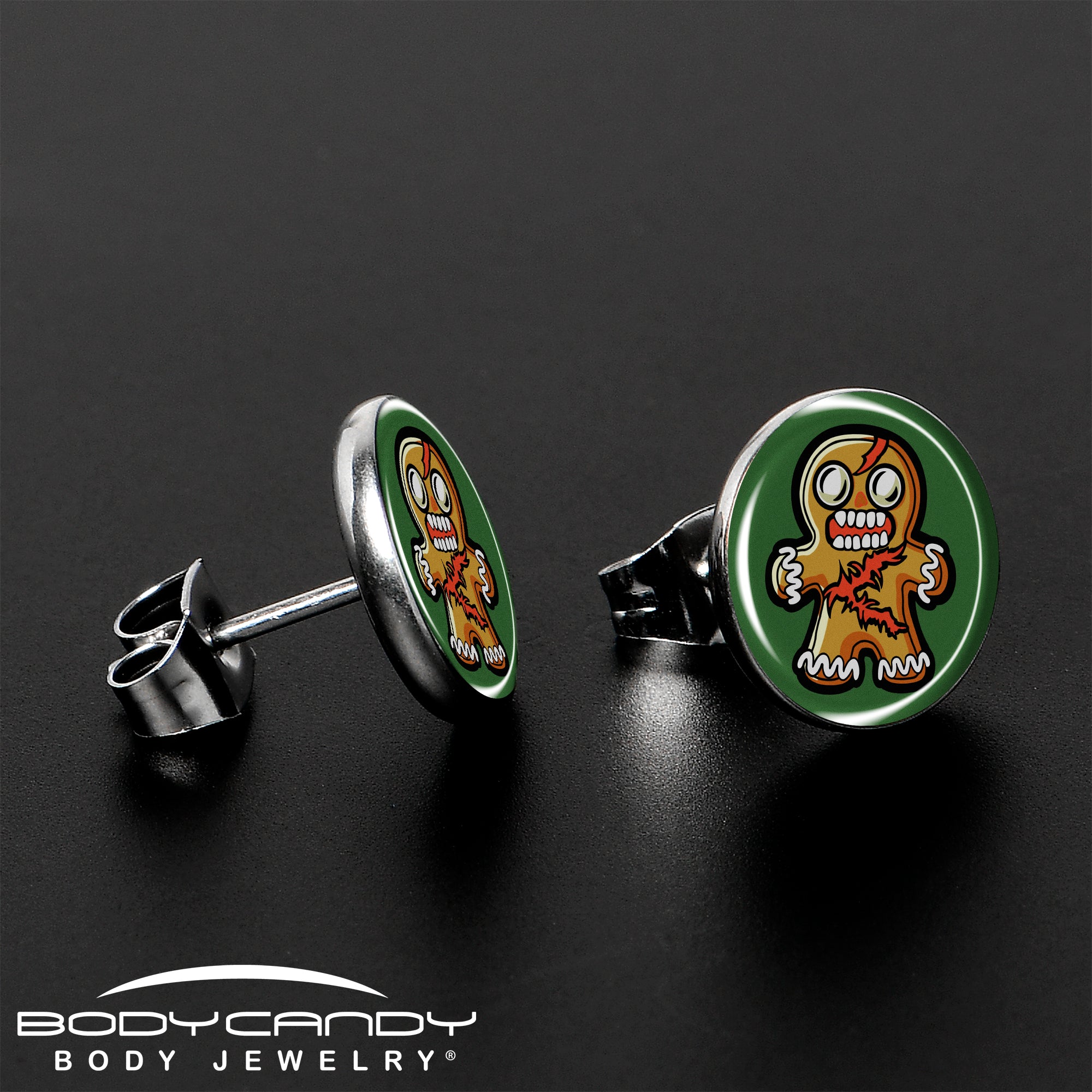 Holiday Themed Zombie Gingerbread Earrings