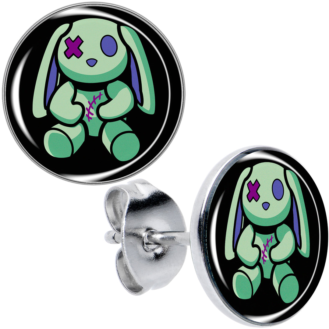 Zombie Bunny Hypoallergenic Stainless Steel Stud Earrings