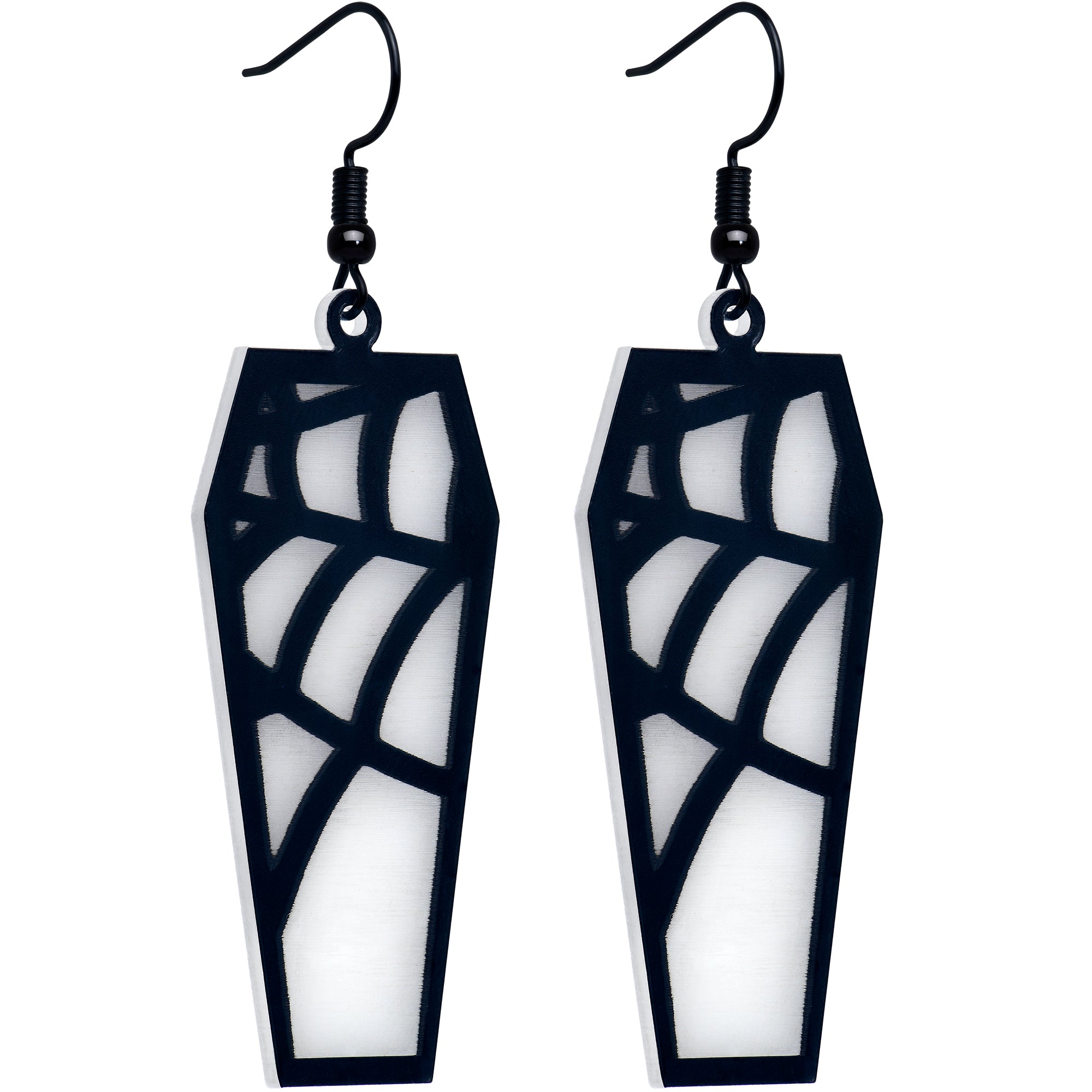 Onyx O Glow in the Dark Spider Web Earrings