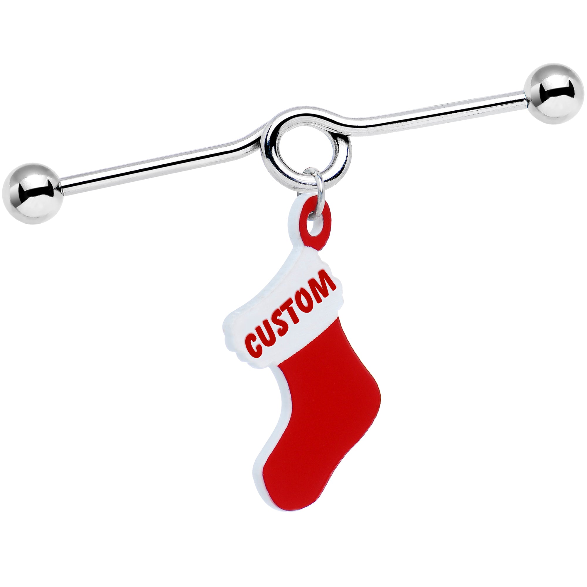 Custom Handcrafted Personalized Holiday Christmas Stocking Industrial Barbell