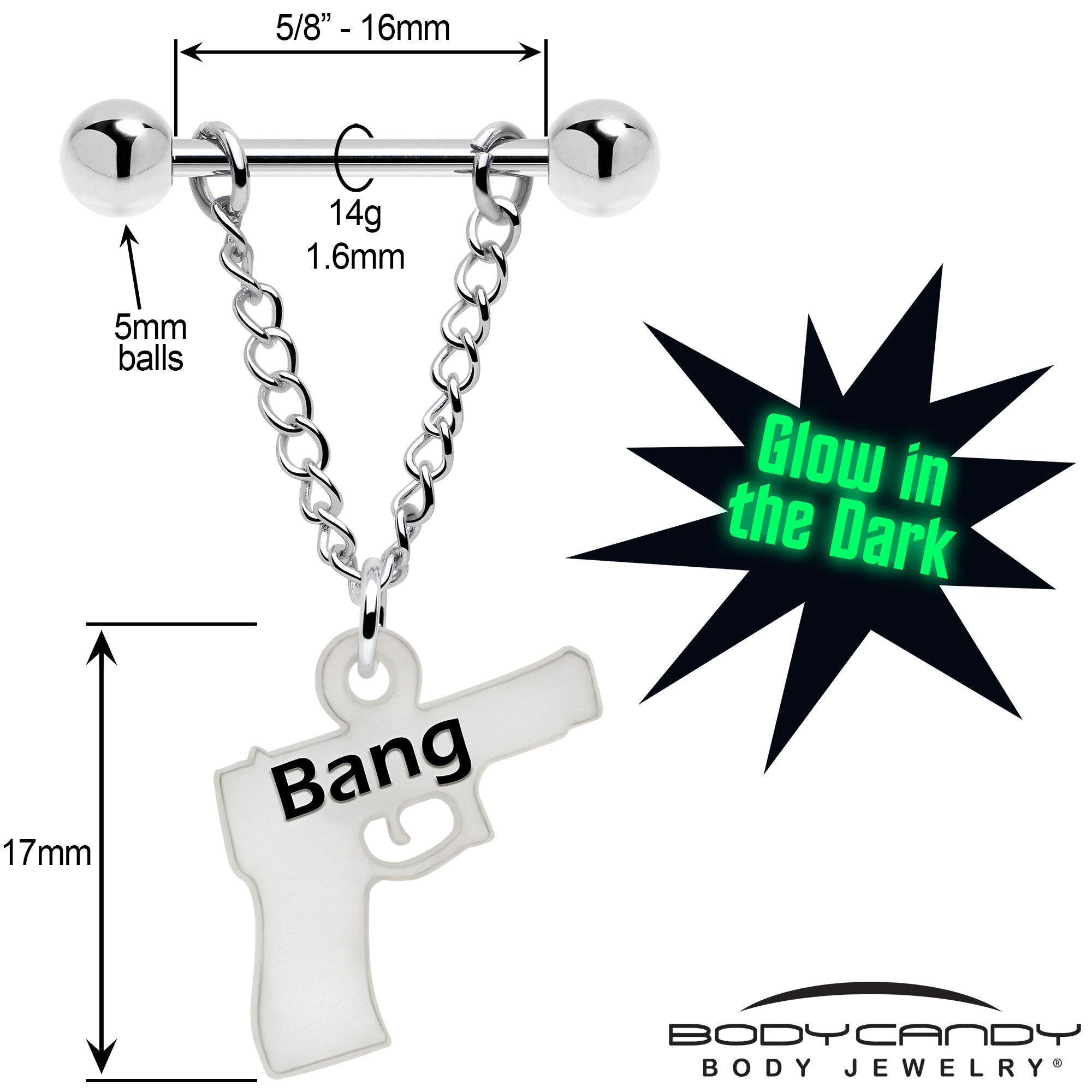 Stainless Steel Bang Me Gun Nipple Piercing Set