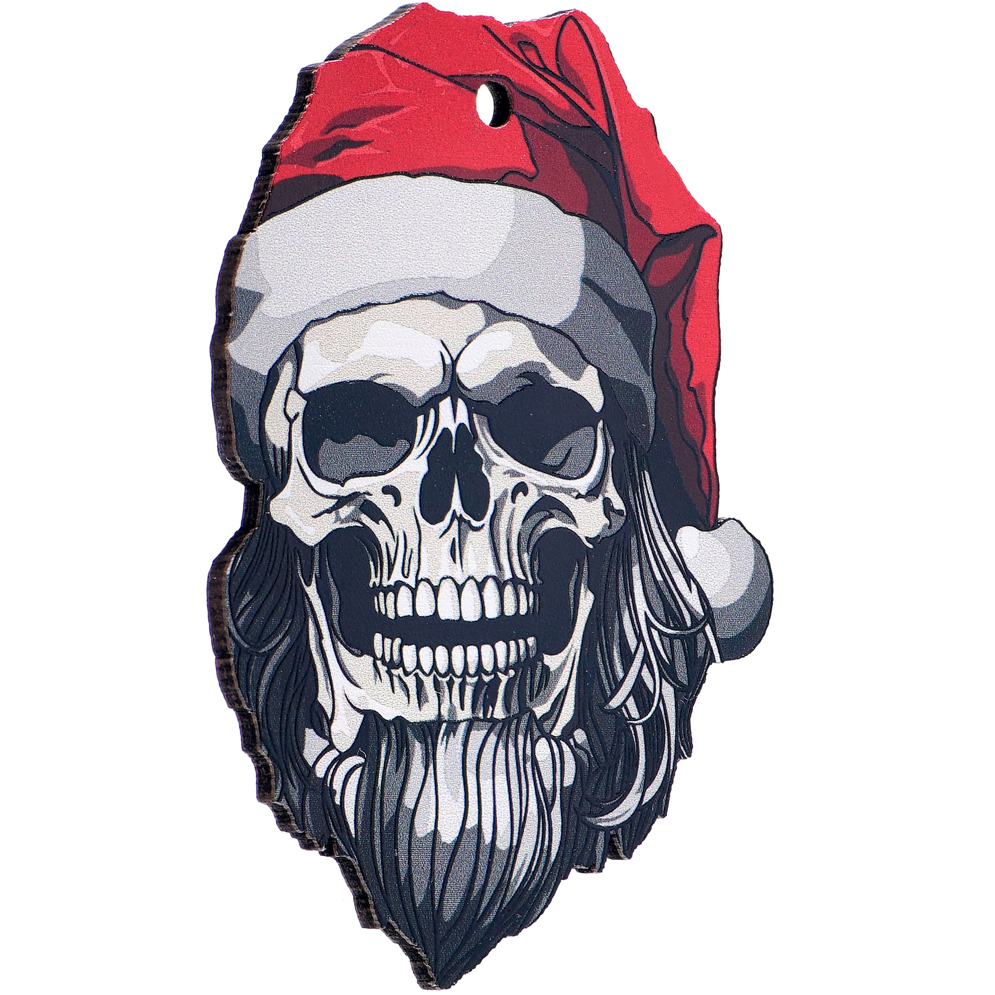 Wood Holiday Skeleton Claus Christmas Ornament