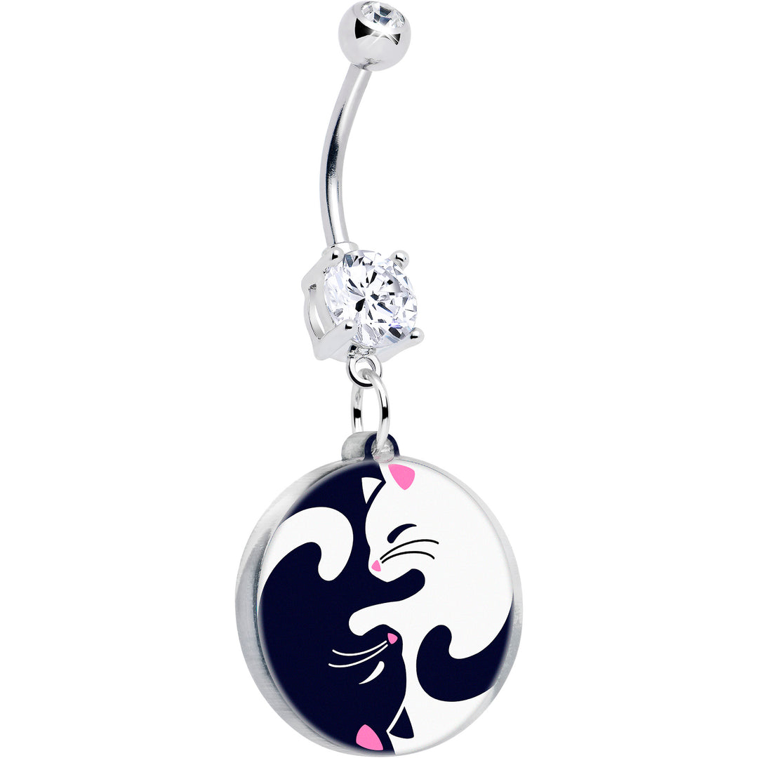 Onyx O Cat Dangle Navel Jewelry