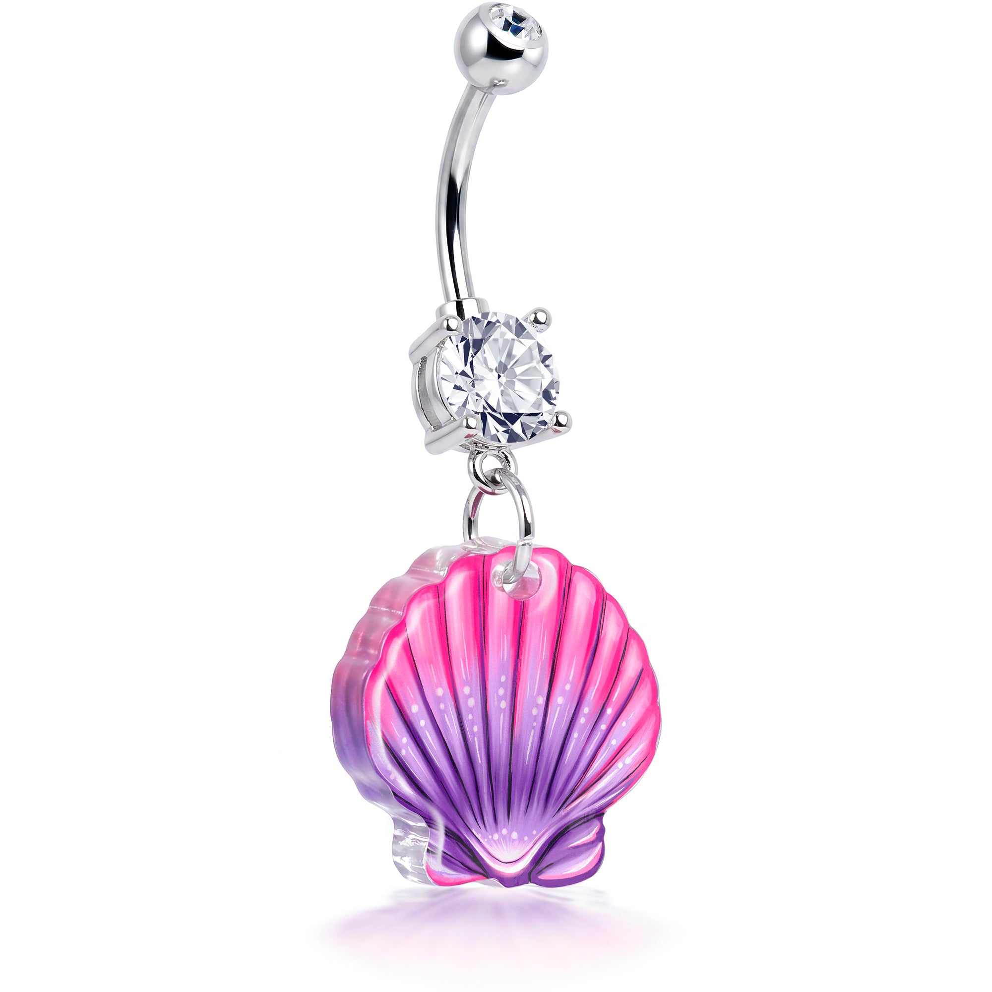 Seashell Dangle Belly Button Ring — Designed by Onyx O