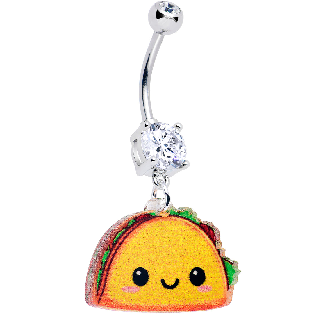 Taco Belly Ring with Dangle Charm