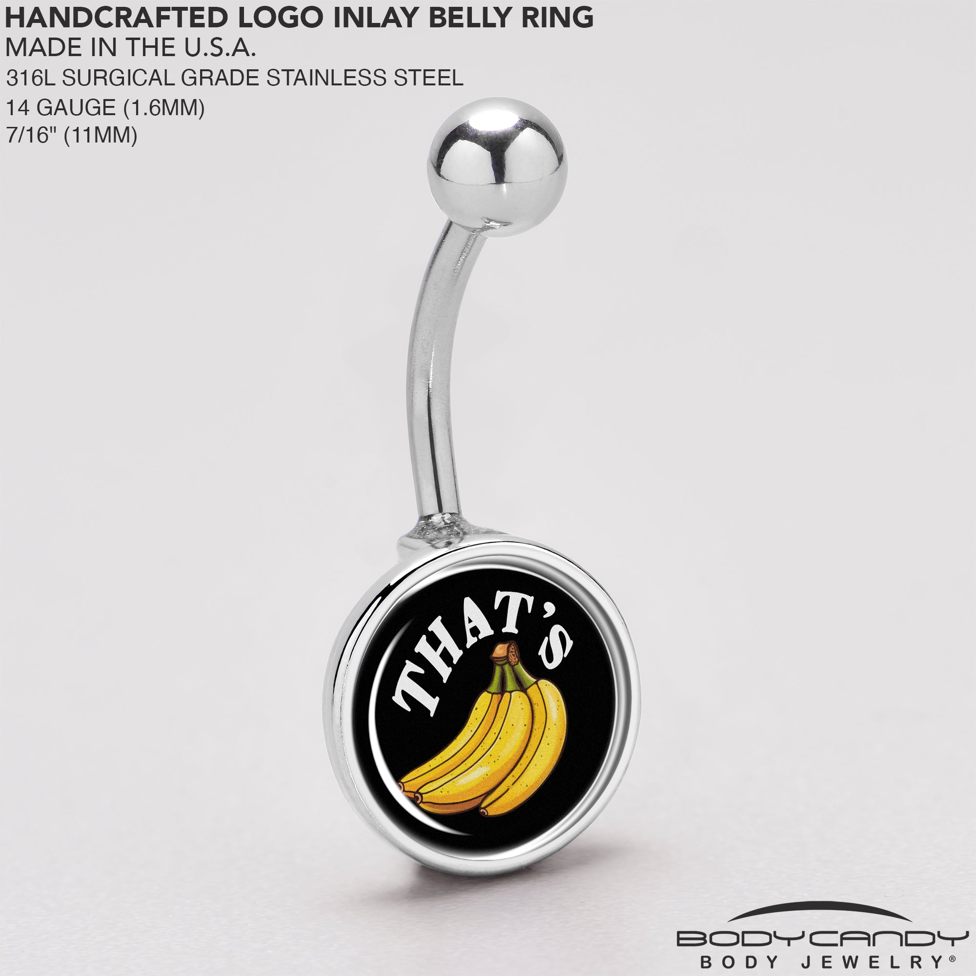 Unique That is Bananas Belly Ring with Fruit Accent
