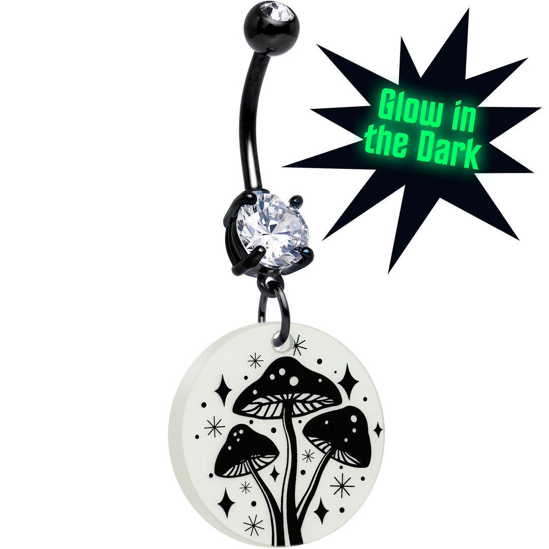 Mystic mushroom dangle navel jewelry by Onyx O