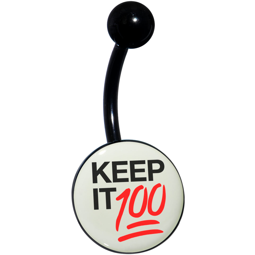 Glow in the Dark Black Keep it 100 Hypoallergenic Stainless Steel Belly Ring