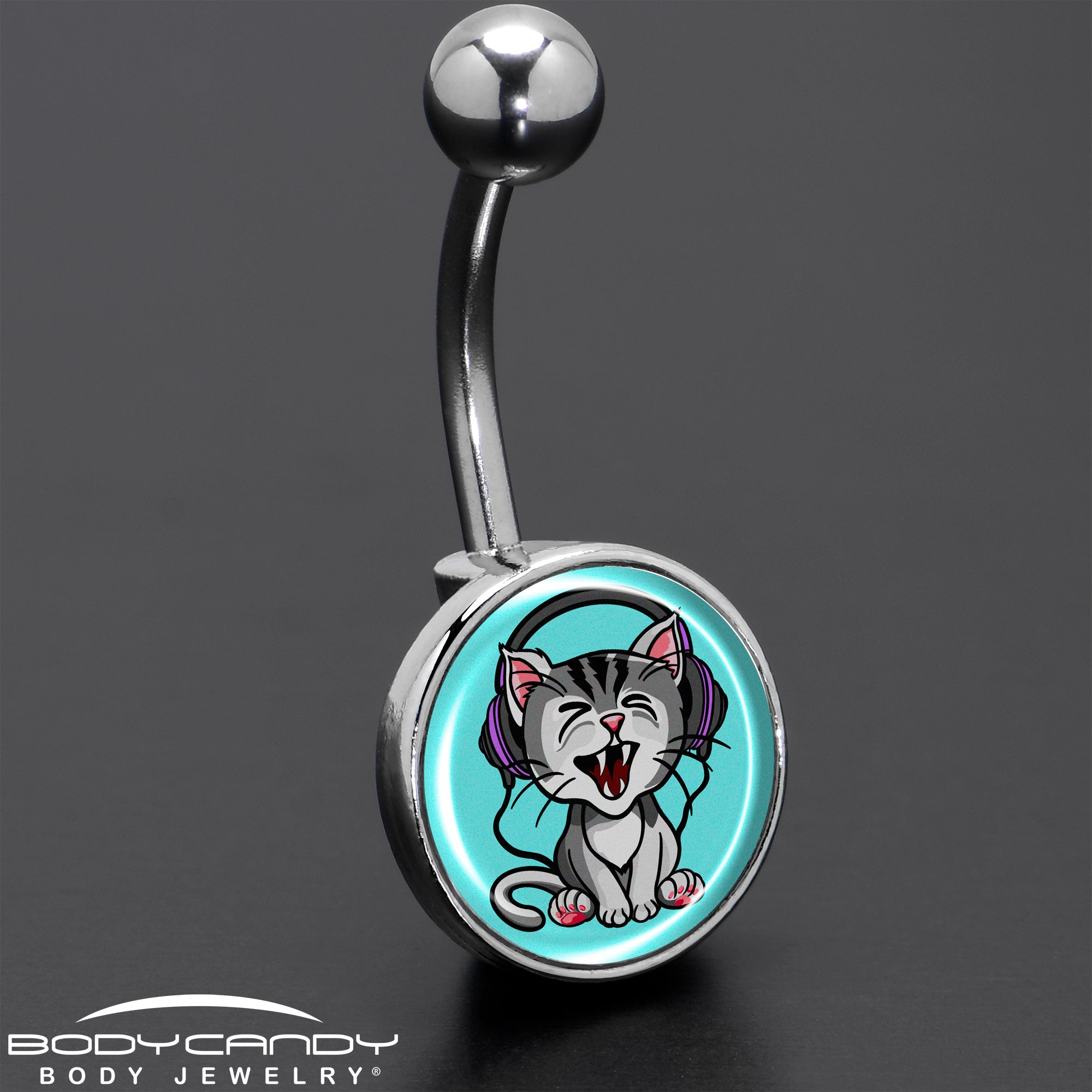 Heavy Metal Kitty Cat Belly Ring by Onyx O