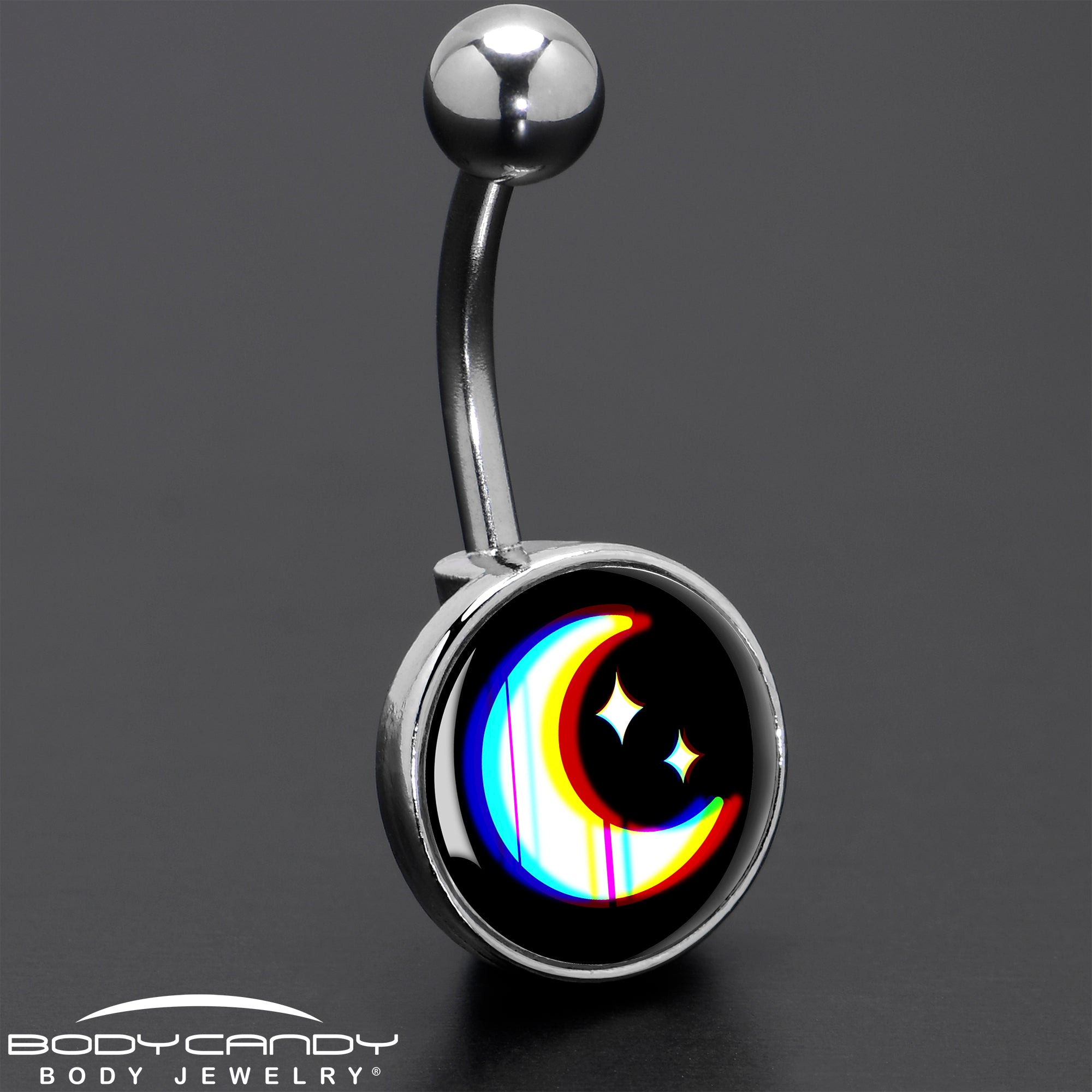 Chromatic Moon Belly Ring
