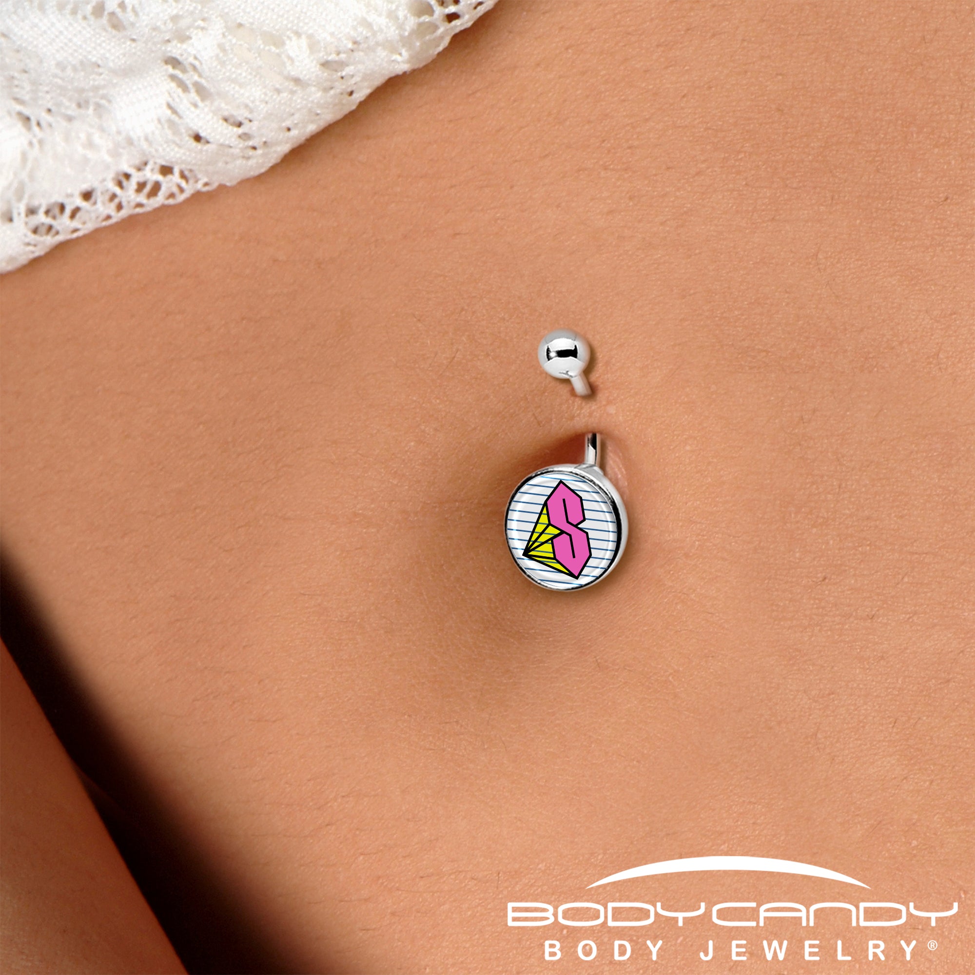Hot Pink Cool S  Stainless Steel Belly Ring stylish jewelry
